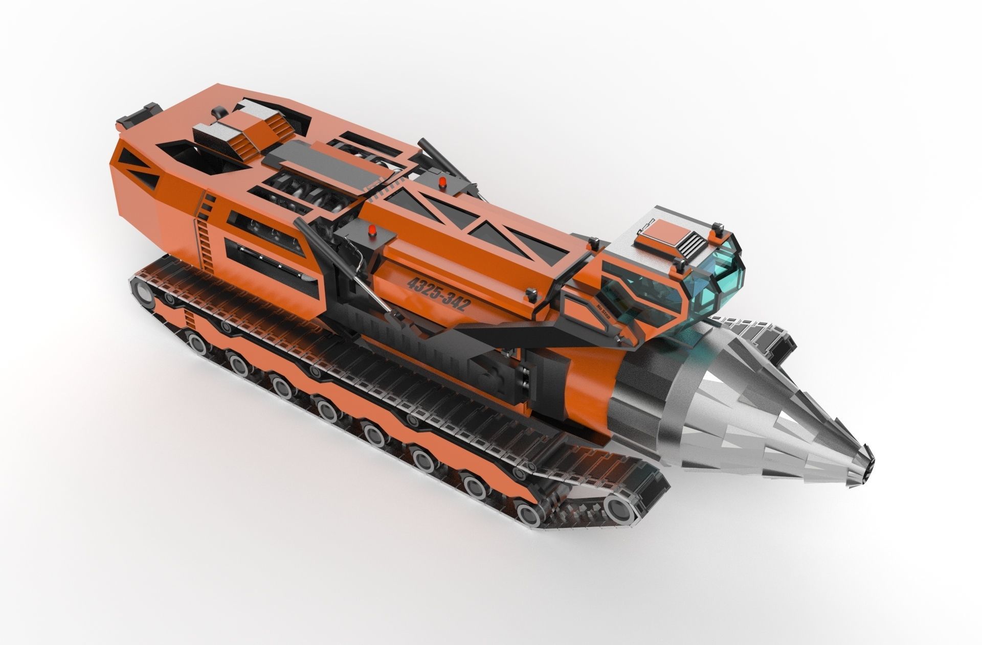 3d model Drill Mining Machine vehicle 3D model_6