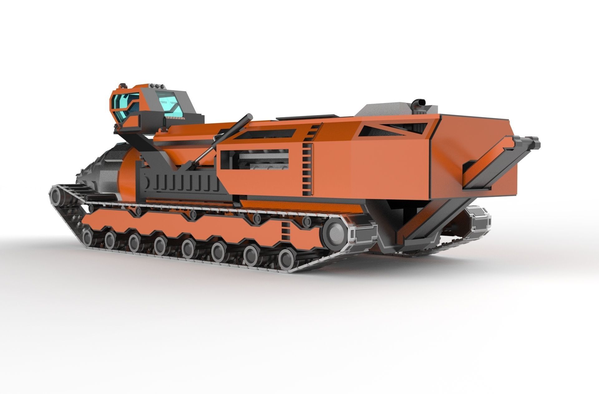 3d model Drill Mining Machine vehicle 3D model_1