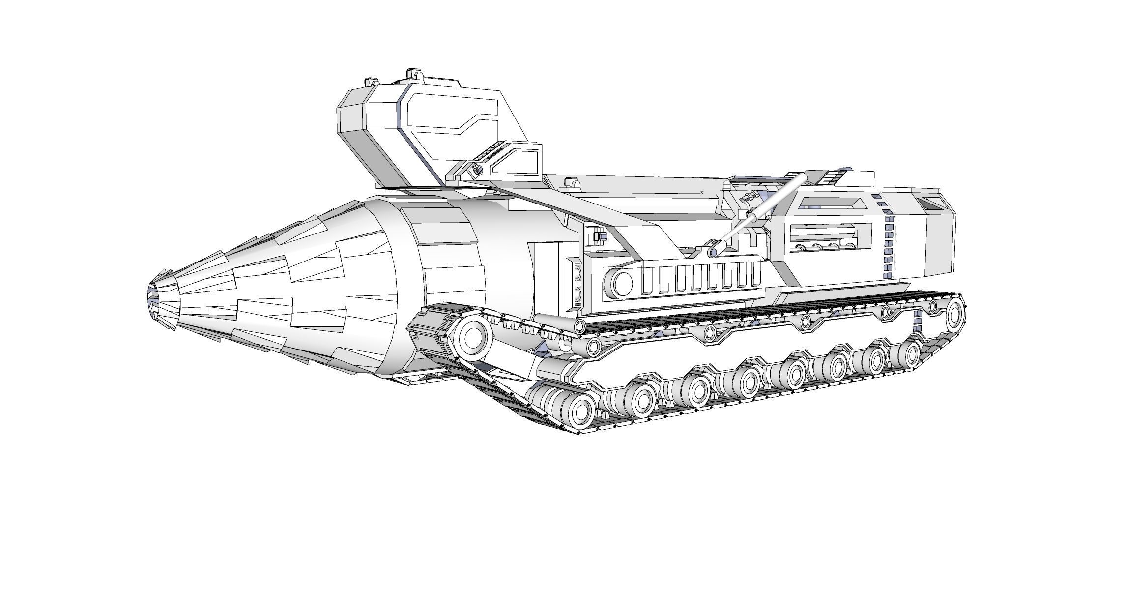 3d model Drill Mining Machine vehicle 3D model_7