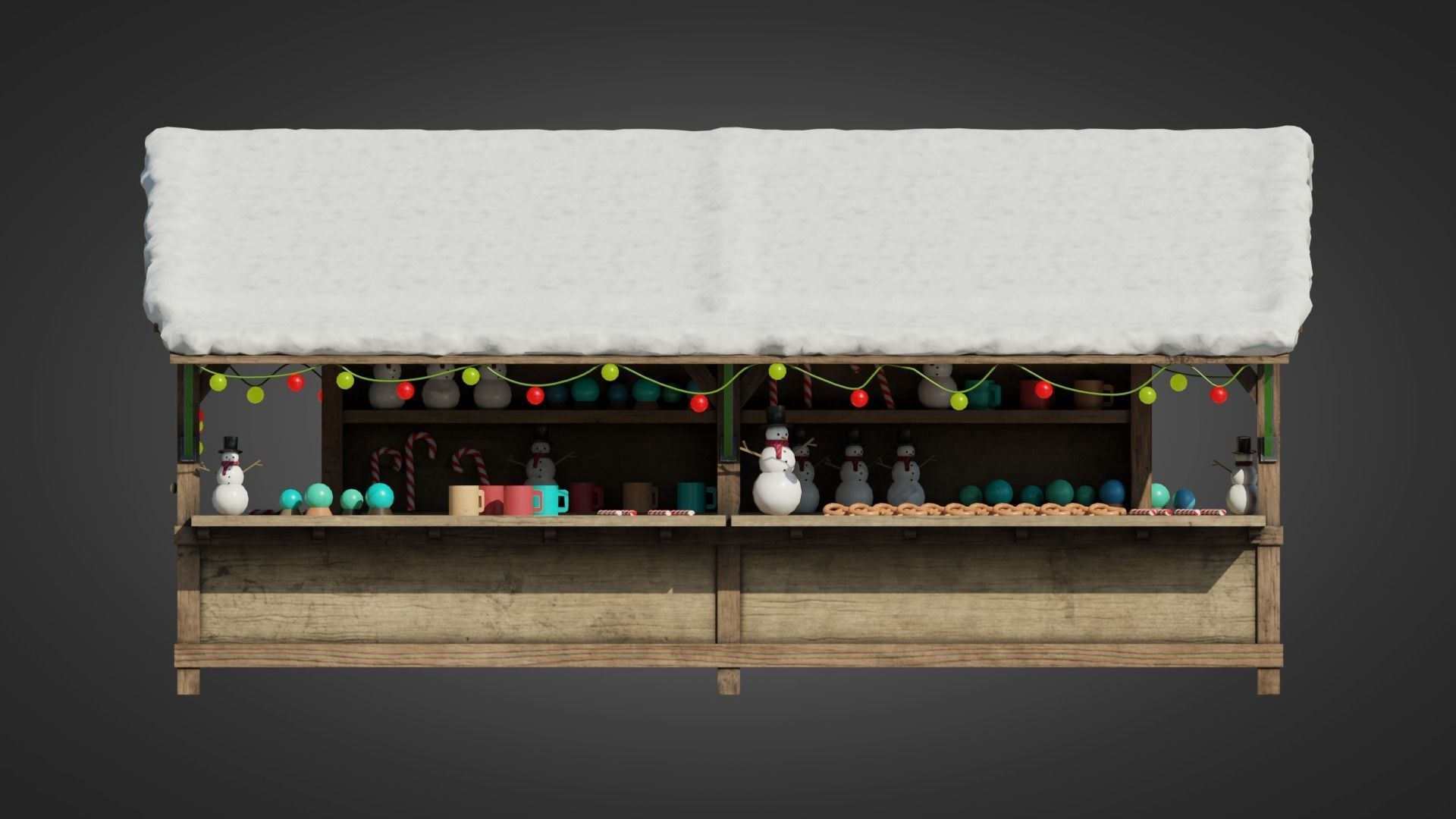 German Christmas market 3D model_14