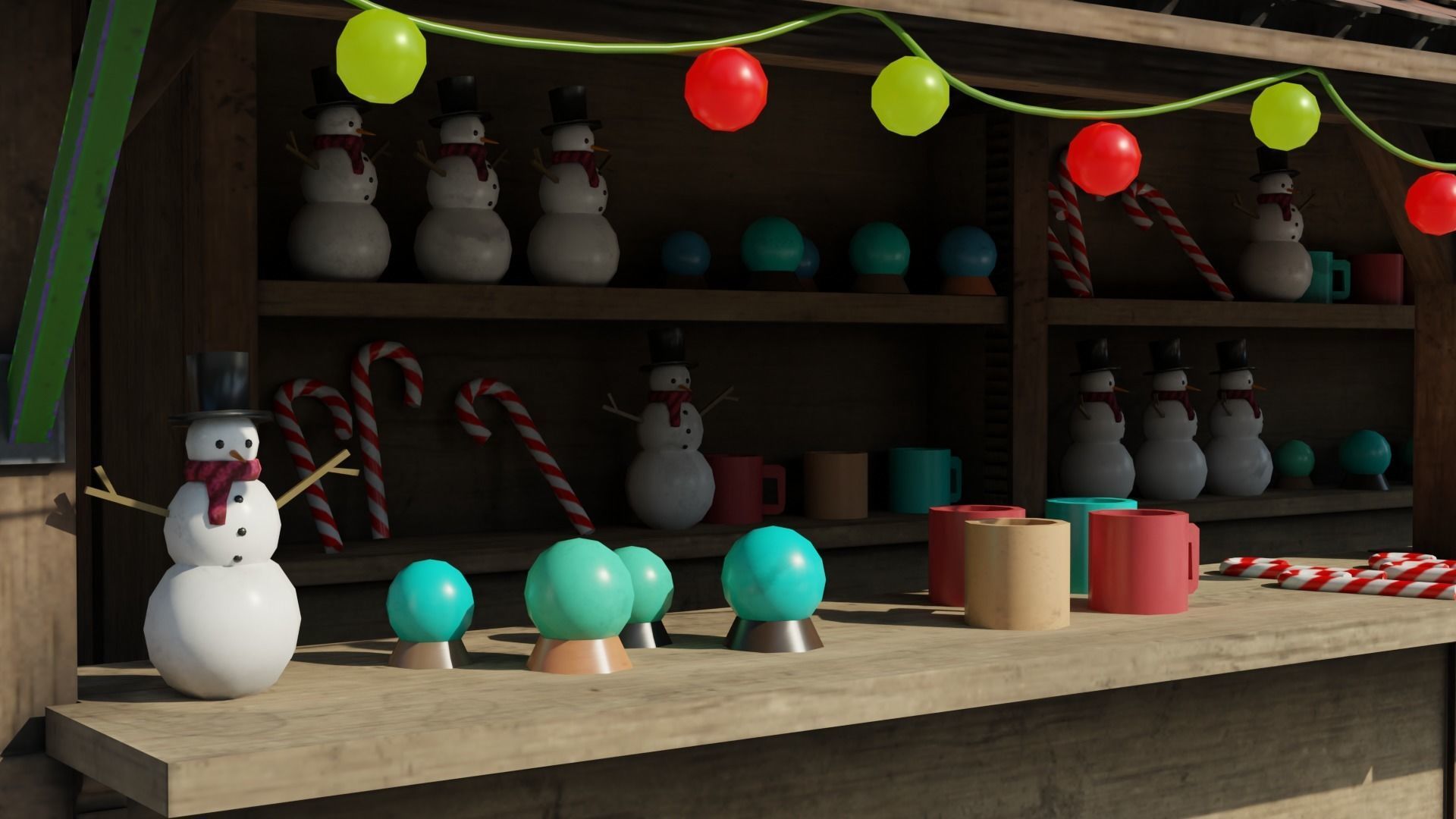 German Christmas market 3D model_8