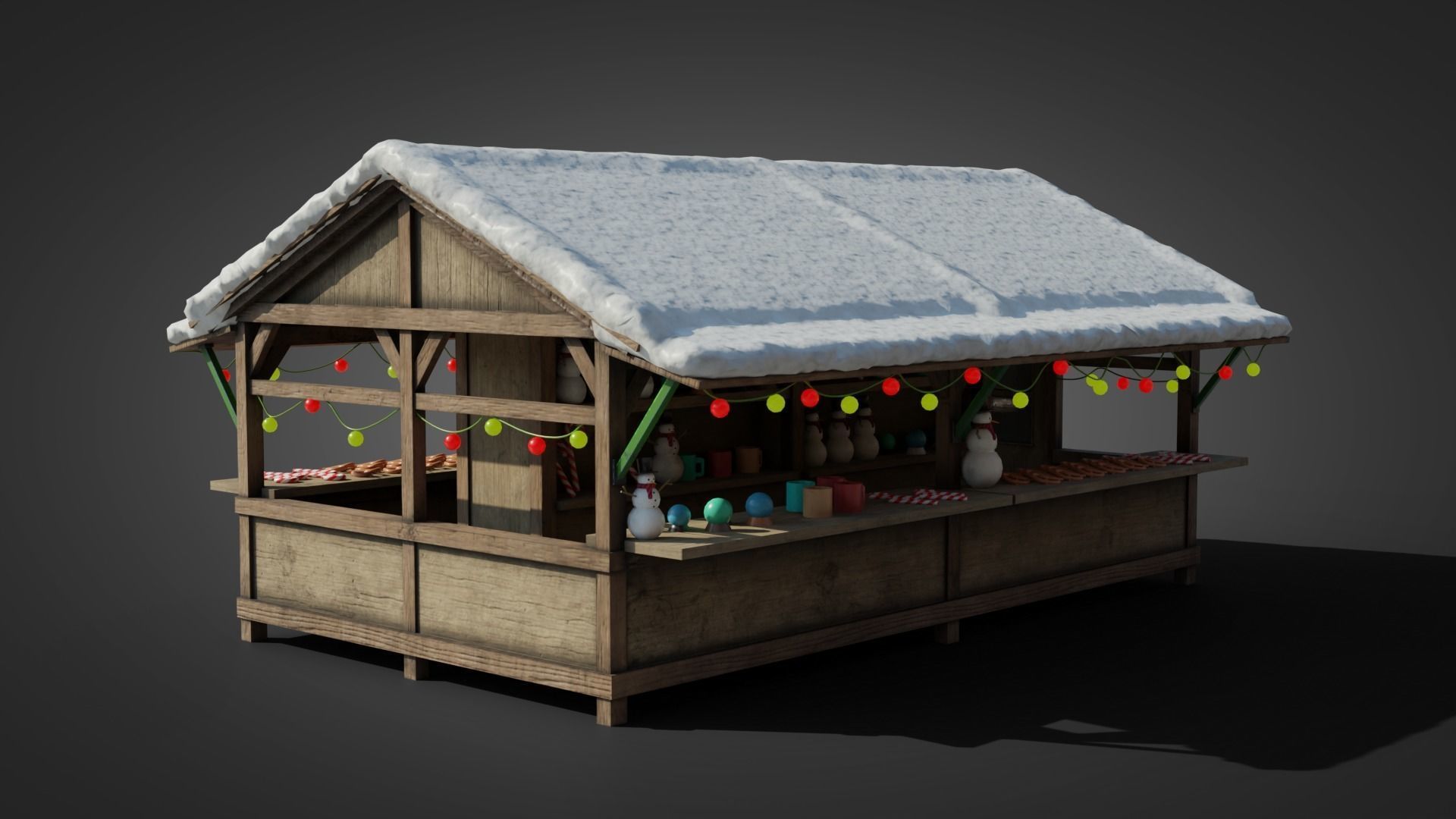 German Christmas market 3D model_10