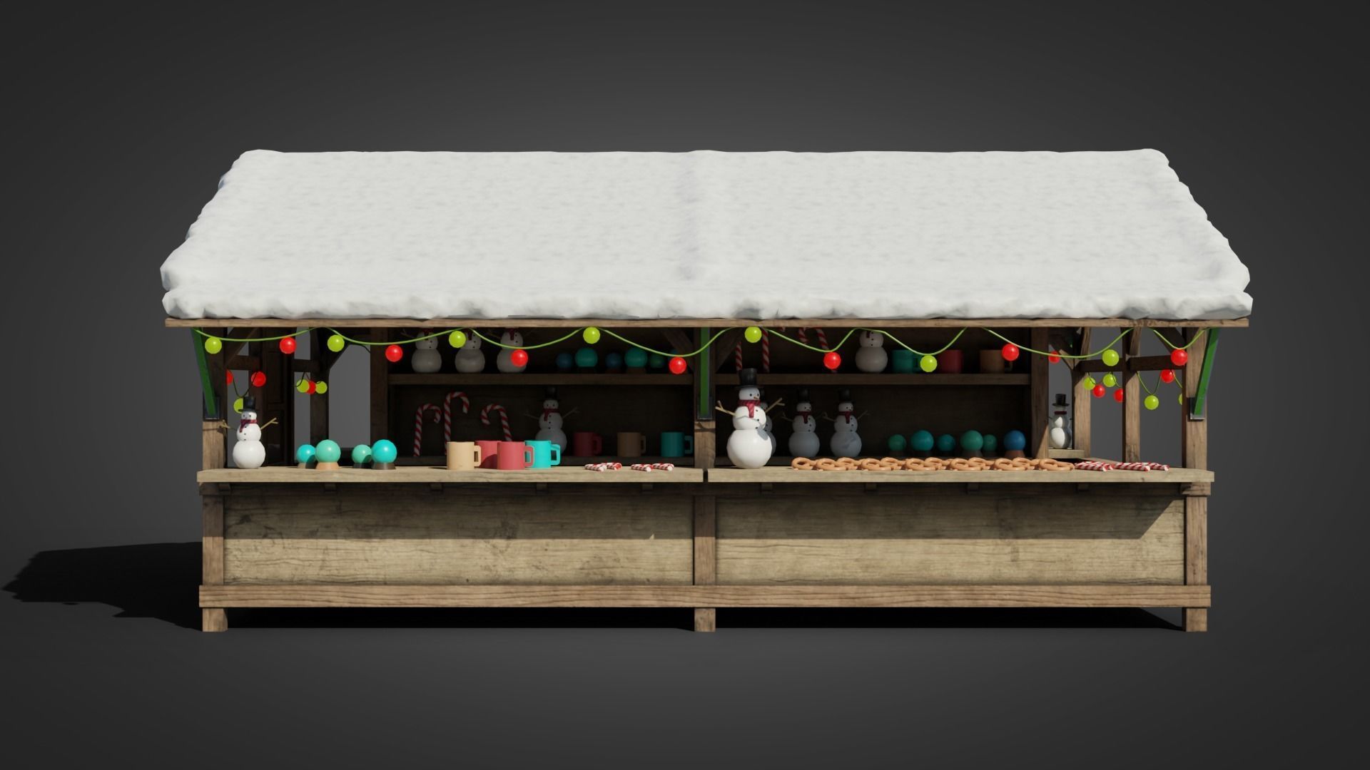 German Christmas market 3D model_11
