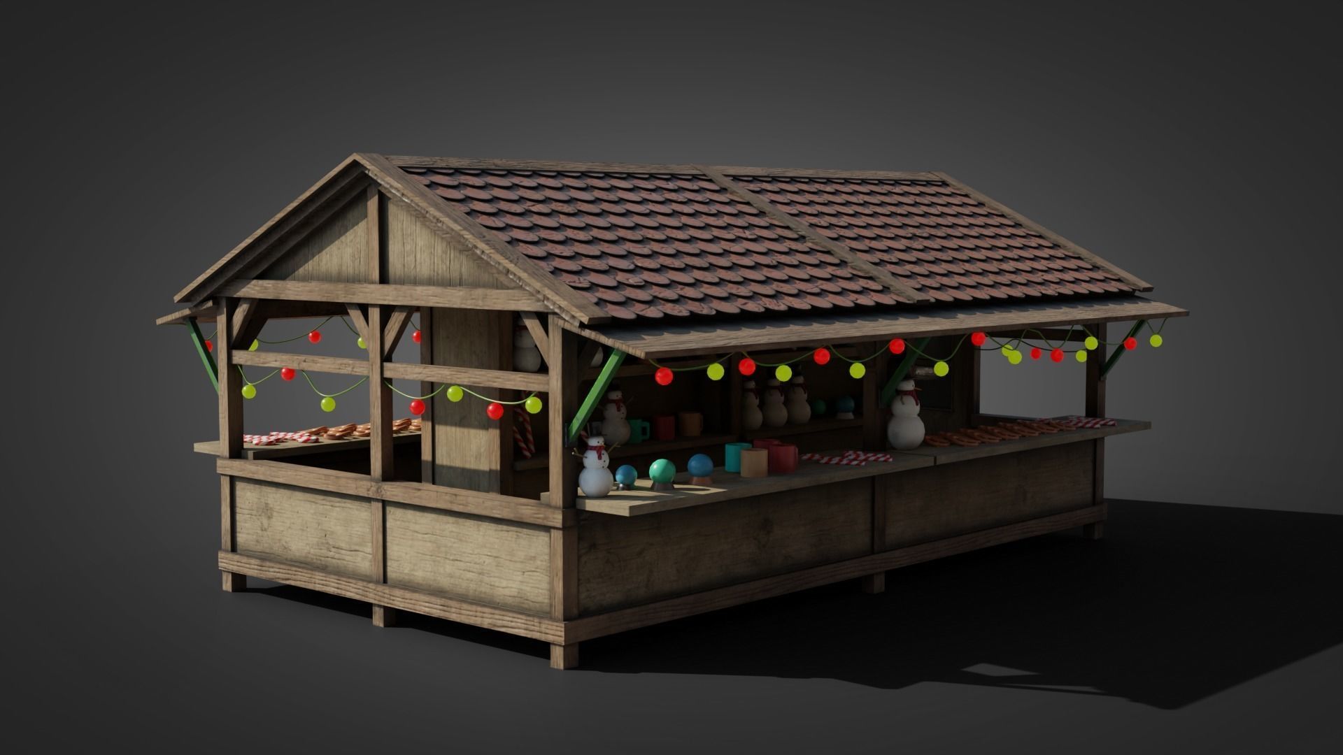 German Christmas market 3D model_17
