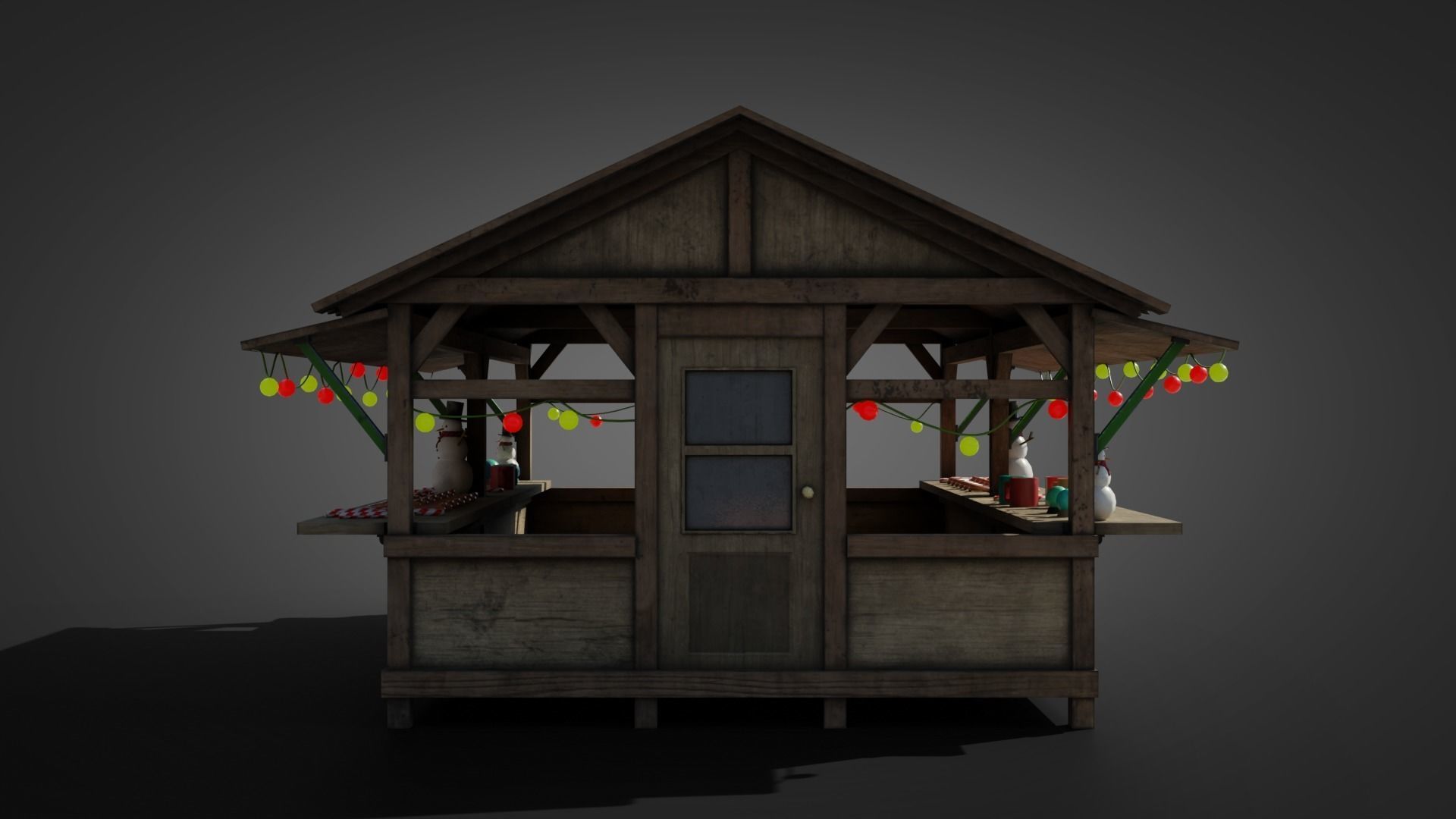 German Christmas market 3D model_3