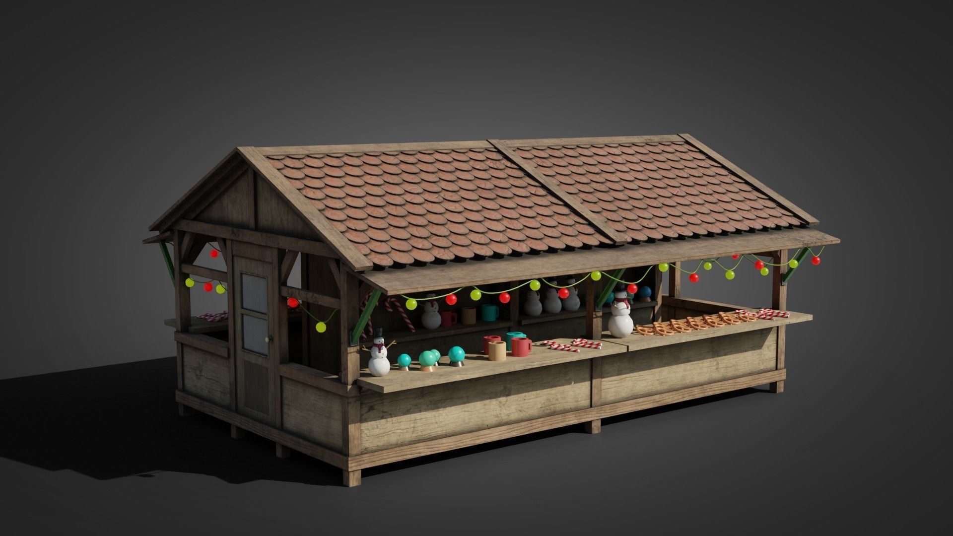 German Christmas market 3D model_16
