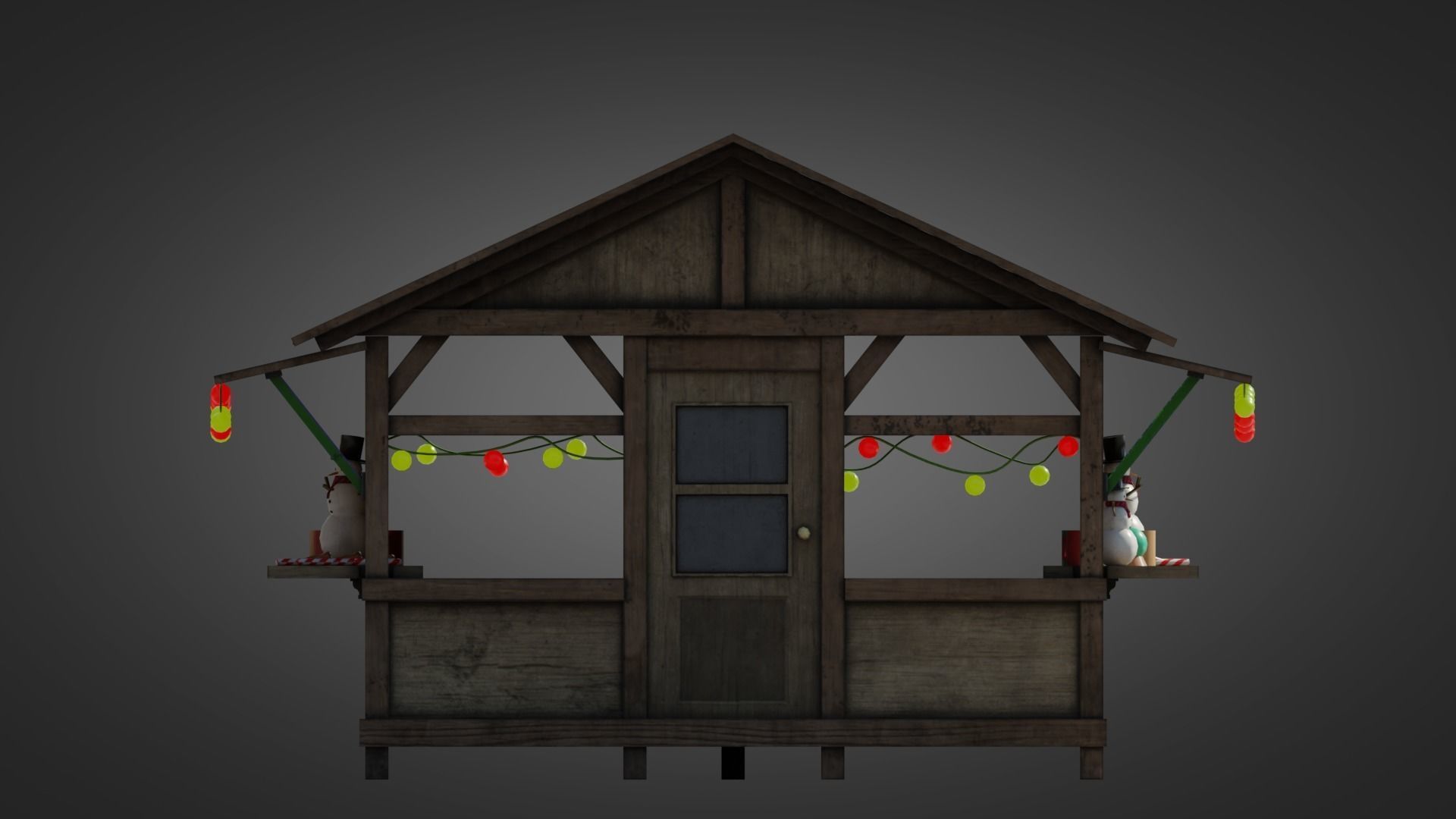 German Christmas market 3D model_6