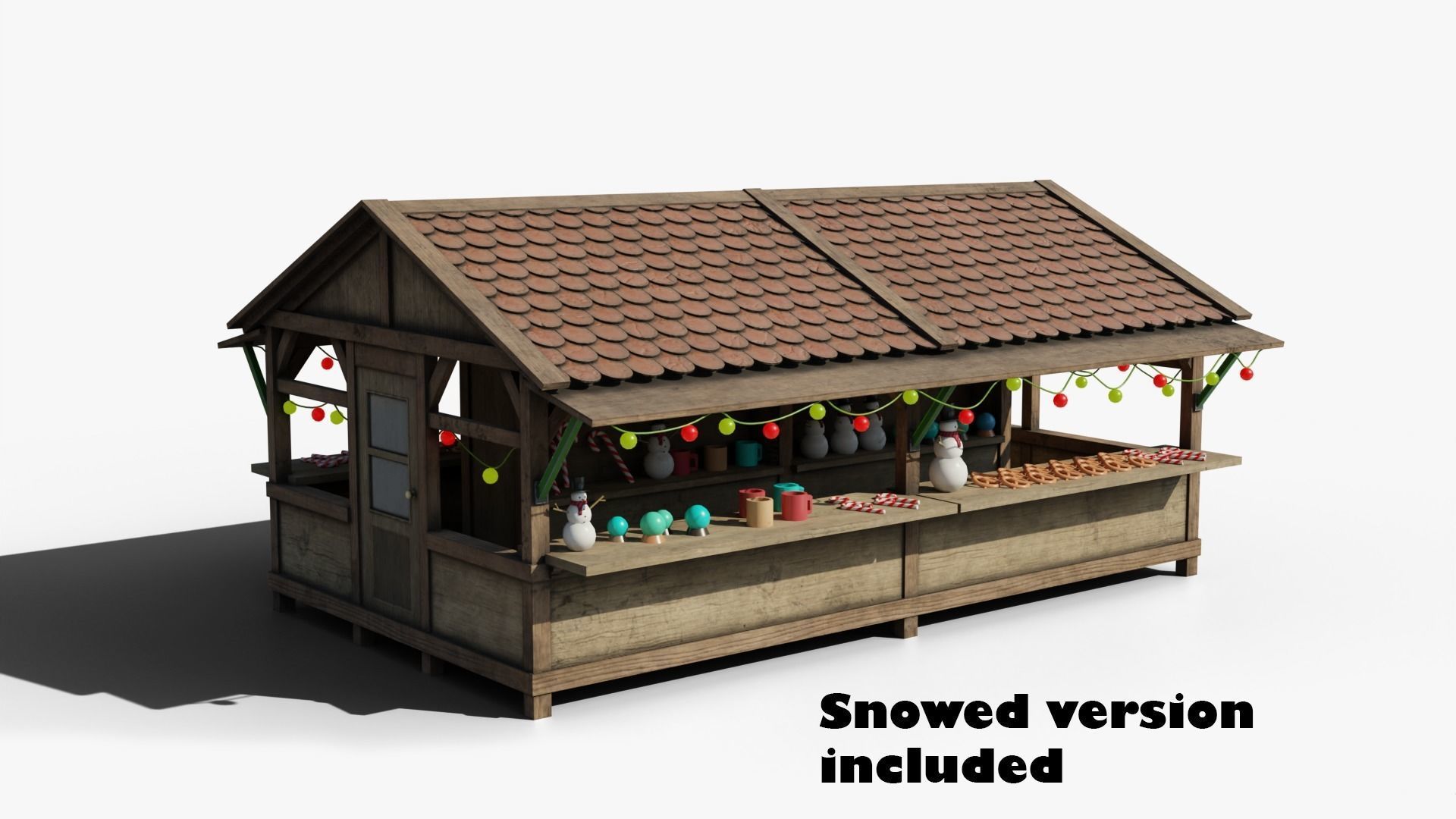 German Christmas market 3D model_1