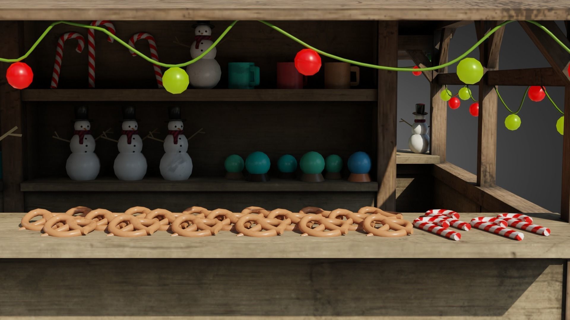 German Christmas market 3D model_9