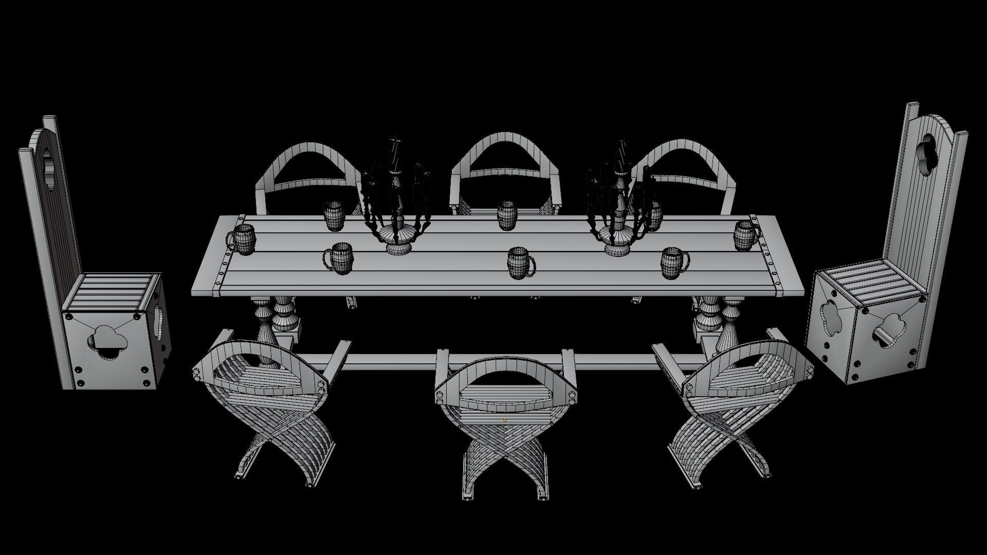 PBR WOOD FURNITURES - Asset - 02  - 4K Textures Game Ready Low-poly 3D model_15