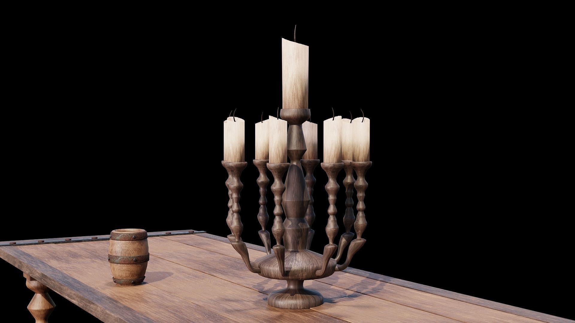 PBR WOOD FURNITURES - Asset - 02  - 4K Textures Game Ready Low-poly 3D model_12