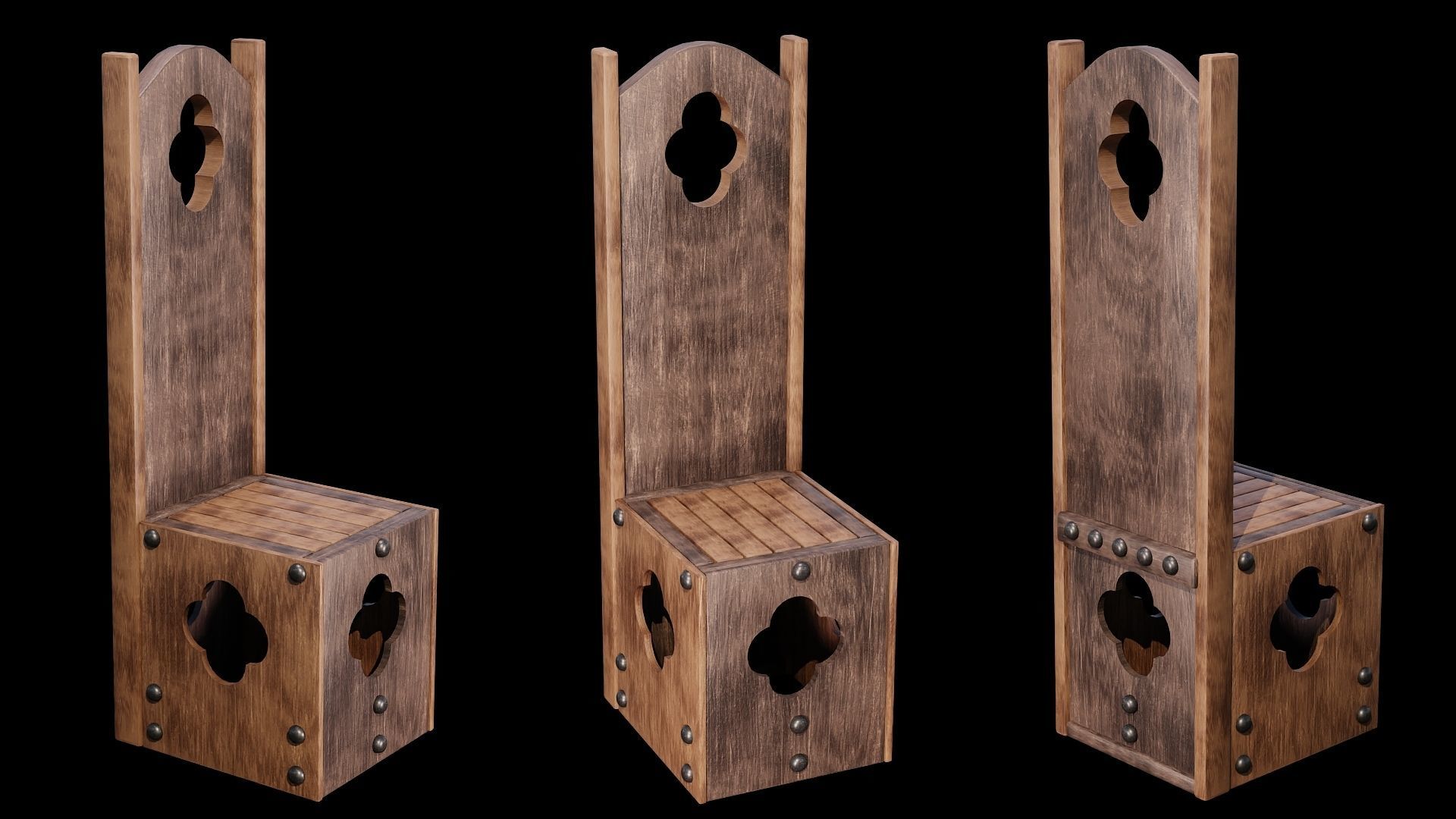 PBR WOOD FURNITURES - Asset - 02  - 4K Textures Game Ready Low-poly 3D model_13