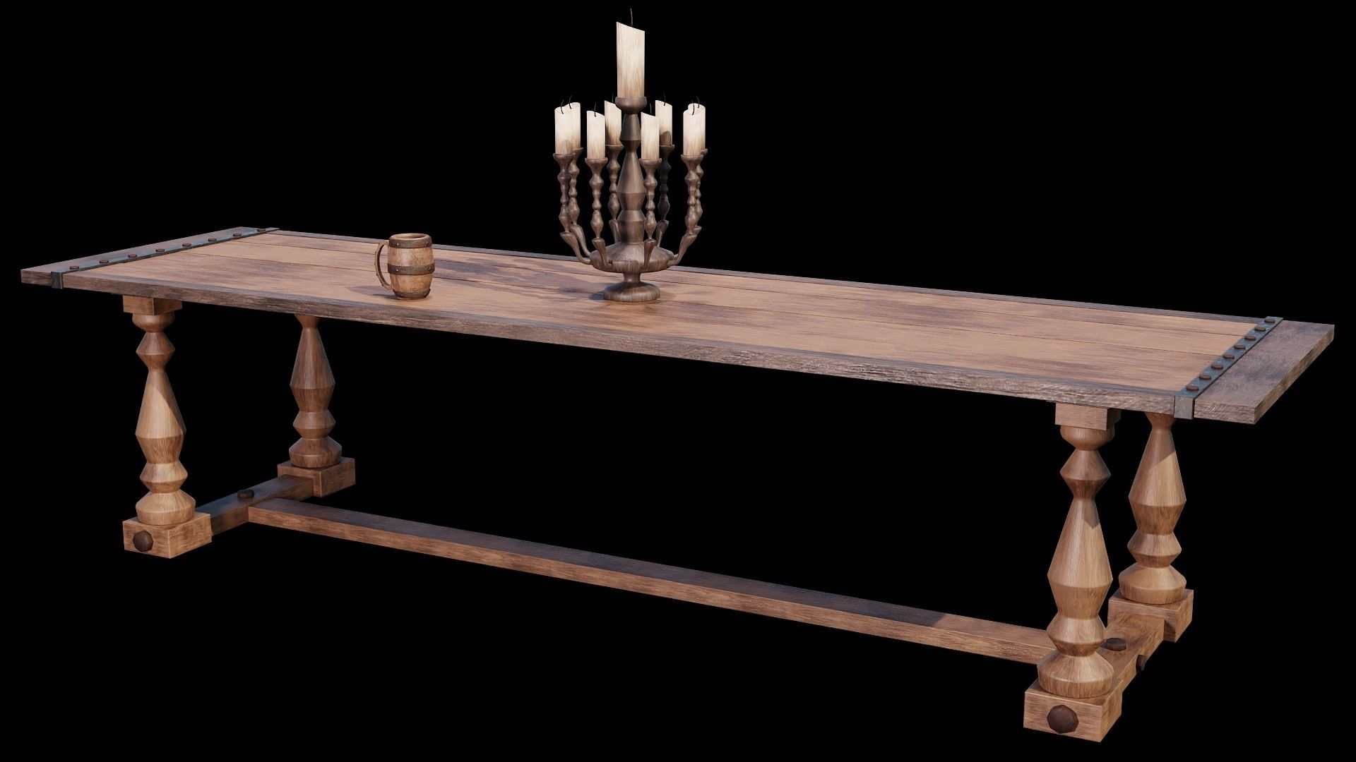 PBR WOOD FURNITURES - Asset - 02  - 4K Textures Game Ready Low-poly 3D model_11