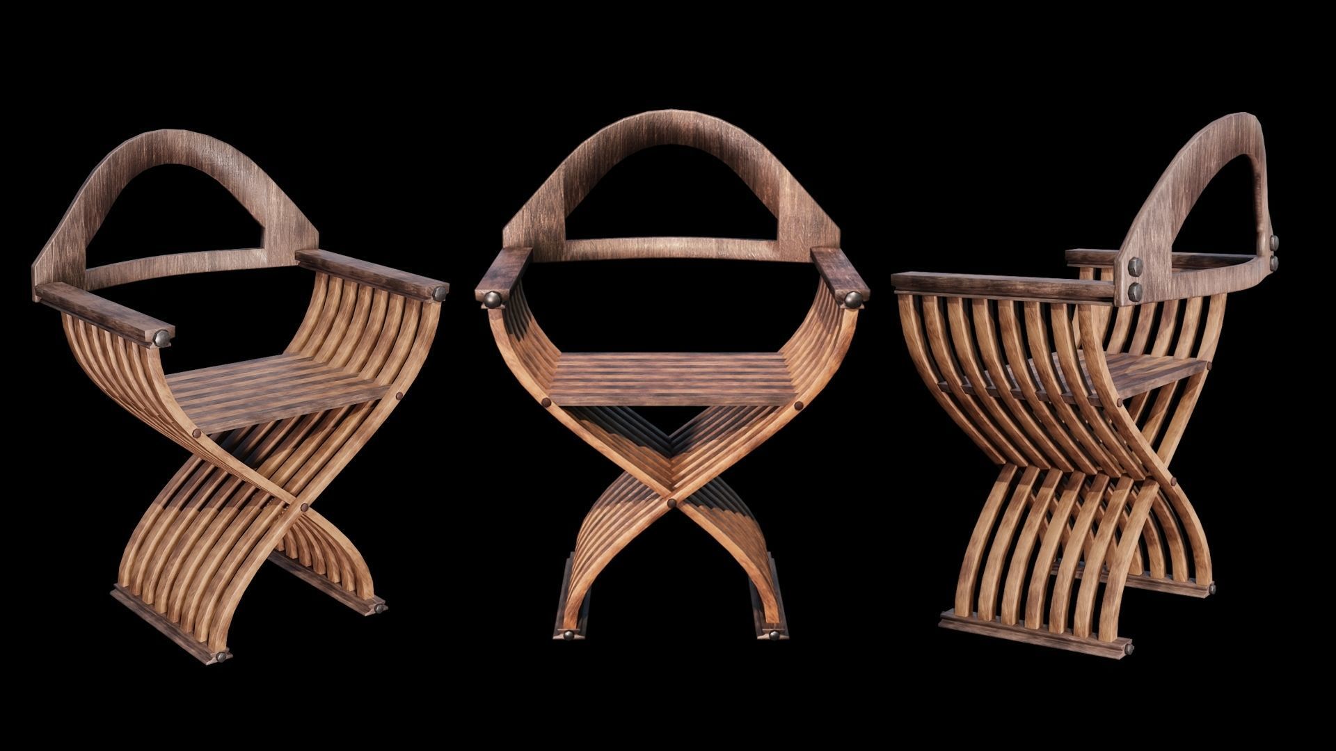 PBR WOOD FURNITURES - Asset - 02  - 4K Textures Game Ready Low-poly 3D model_14