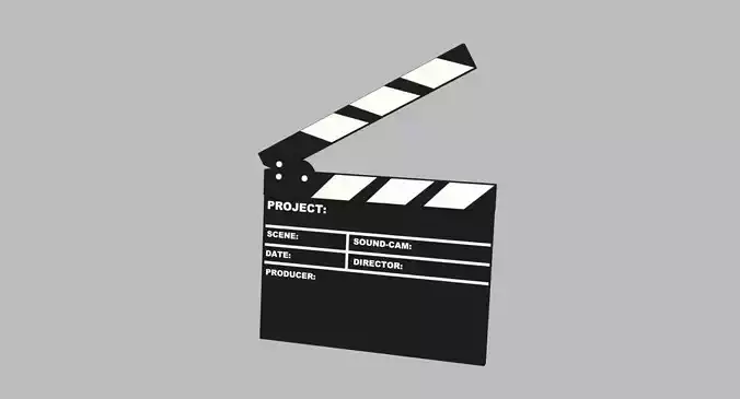 Cinema Clapper With animation Low-poly 3D model