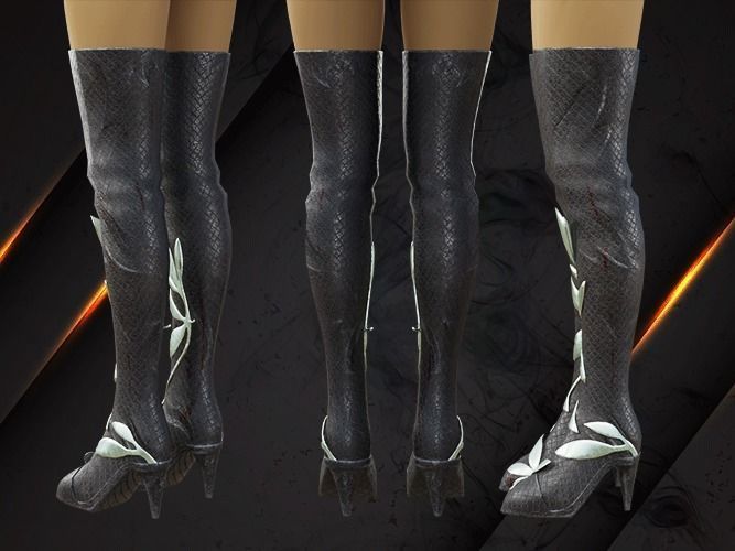 Leaf Warrior leg armor female lowpoly game asset Low-poly 3D model_2