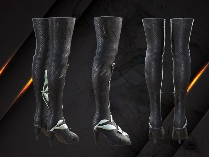 Leaf Warrior leg armor female lowpoly game asset Low-poly 3D model_4