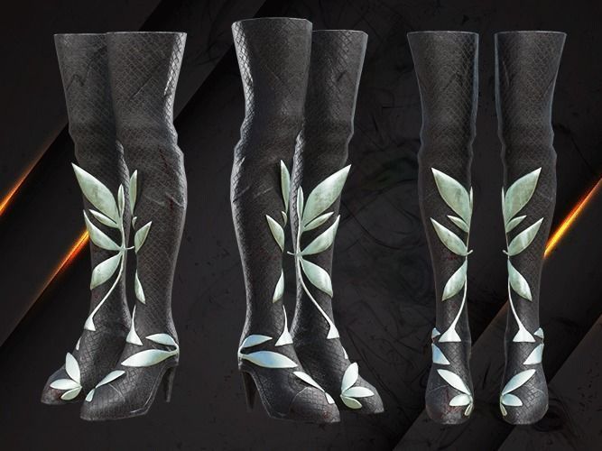 Leaf Warrior leg armor female lowpoly game asset Low-poly 3D model_3