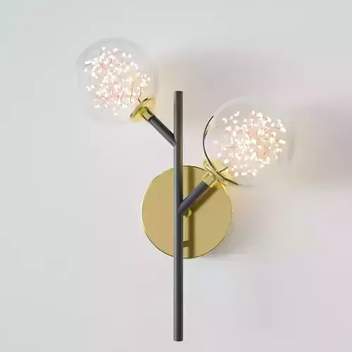 A black LED wall lamp with luminous LED dots