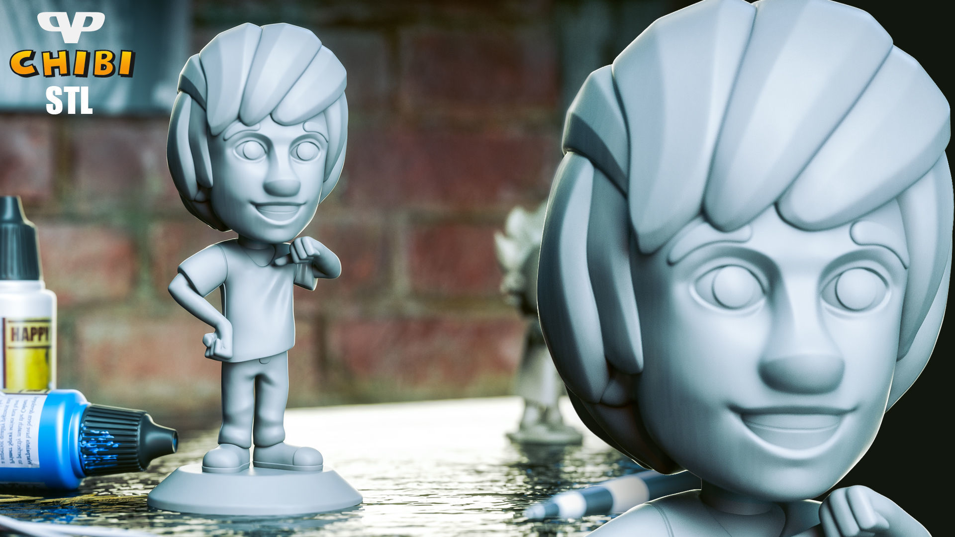 Shaggy Chibi STL for 3D Printing ChibiSTL 3DXM 3D print model_2