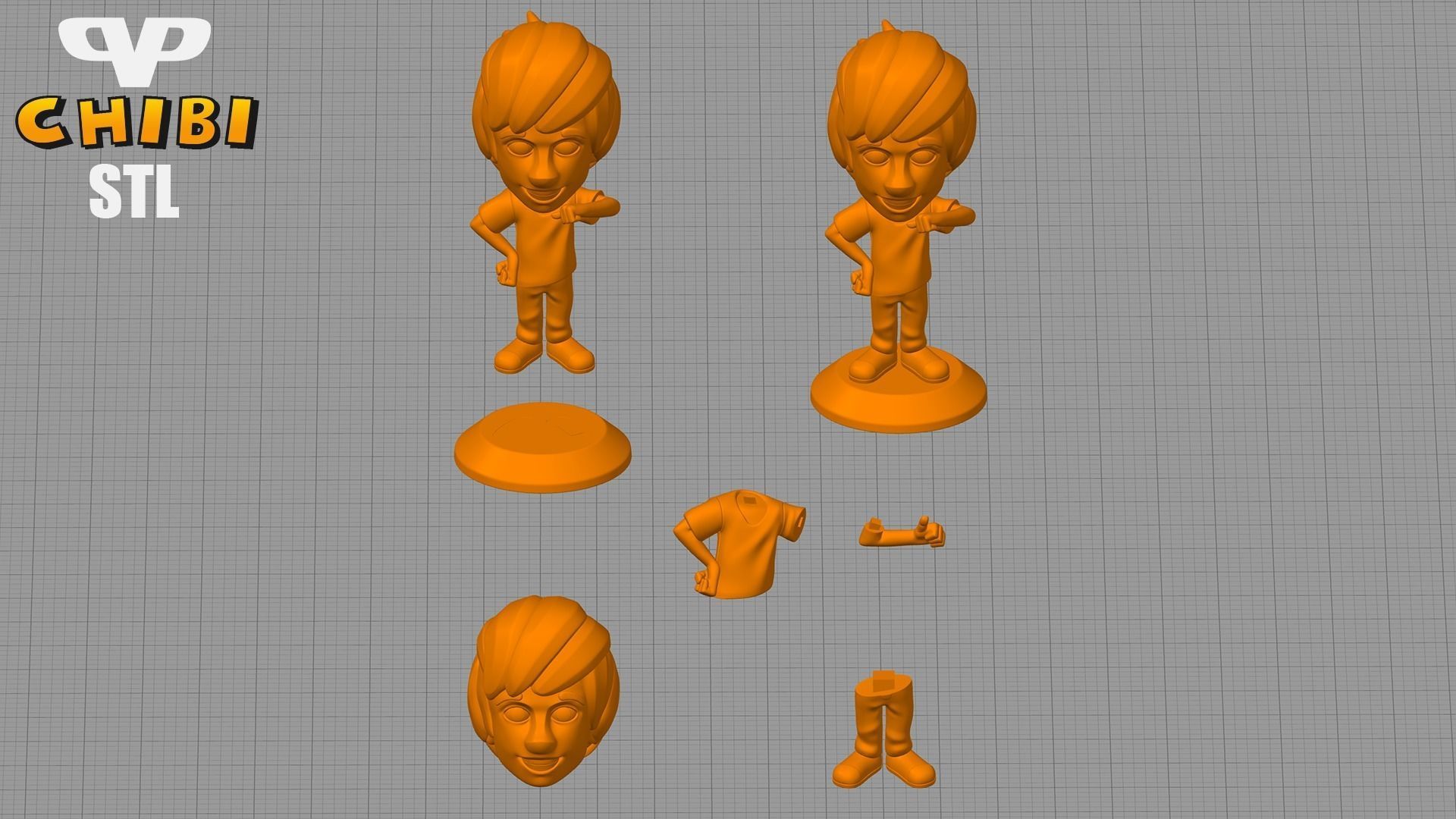 Shaggy Chibi STL for 3D Printing ChibiSTL 3DXM 3D print model_1