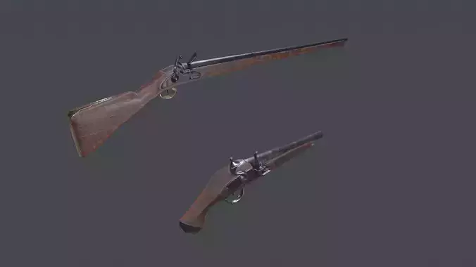 Set flintlock weapon 3D model