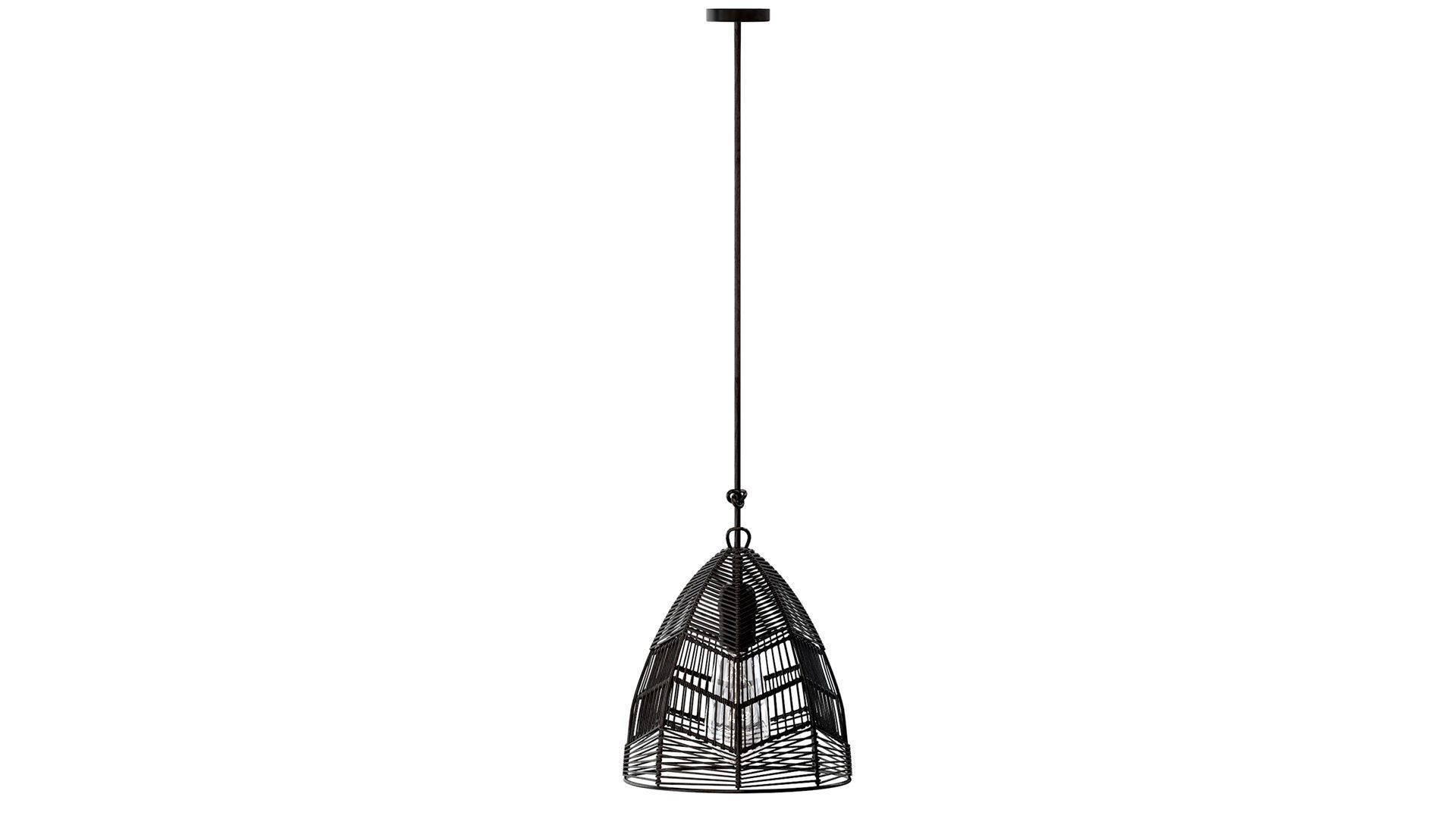 Bazar Bizar Wicker Bala Pendant Black S 3D model_1