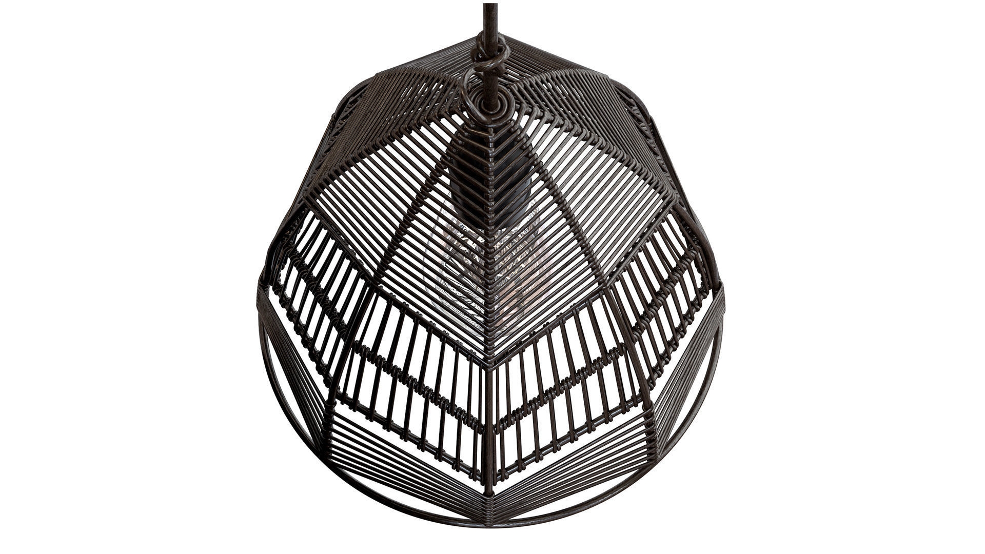 Bazar Bizar Wicker Bala Pendant Black S 3D model_9