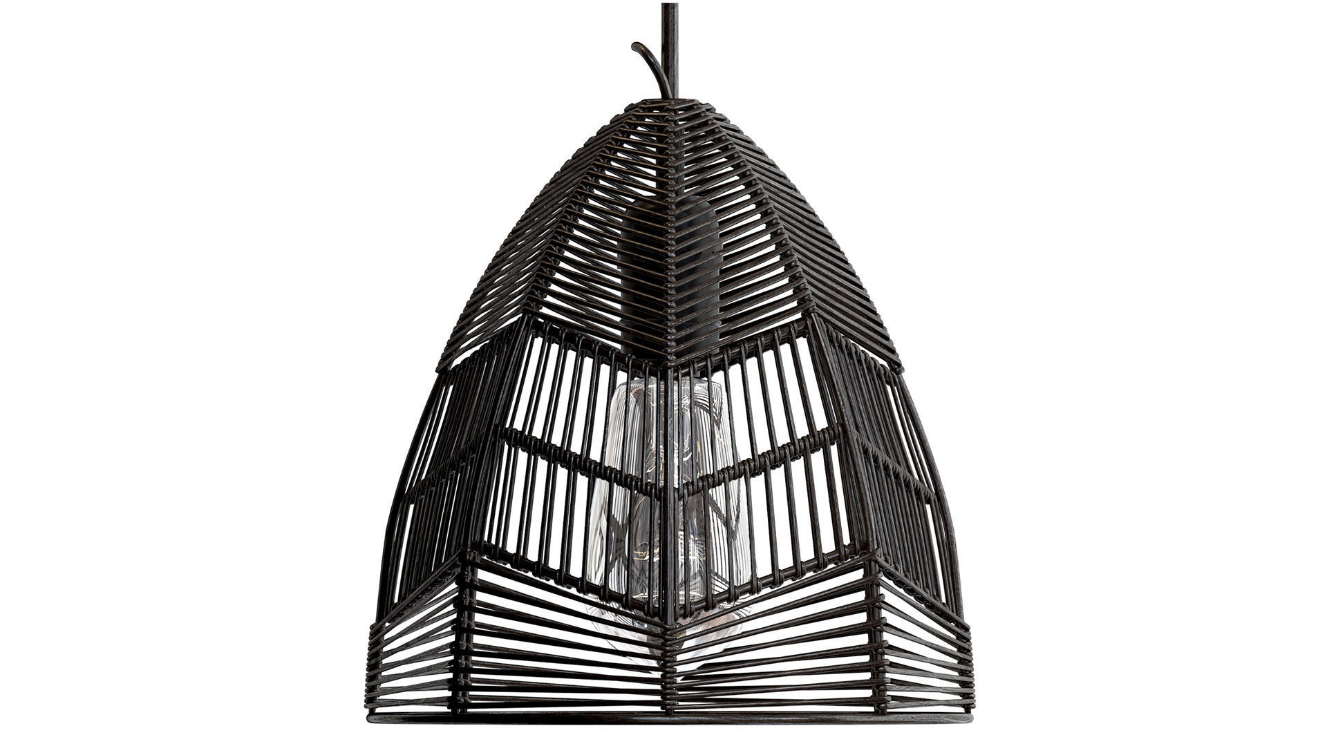 Bazar Bizar Wicker Bala Pendant Black S 3D model_2