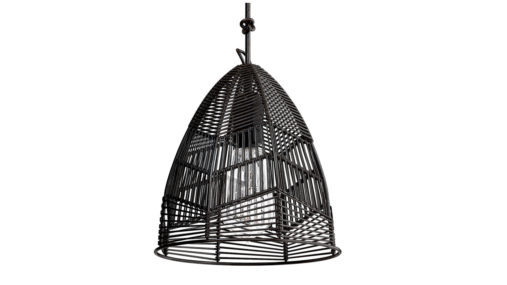 Bazar Bizar Wicker Bala Pendant Black S 3D model_5