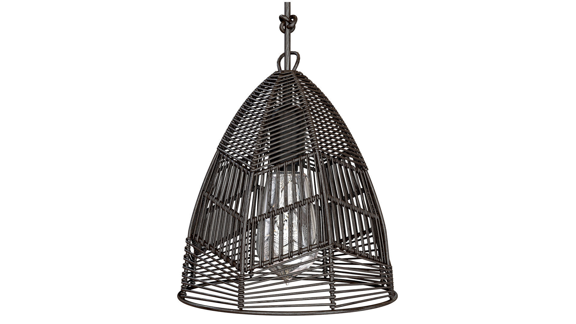 Bazar Bizar Wicker Bala Pendant Black S 3D model_6
