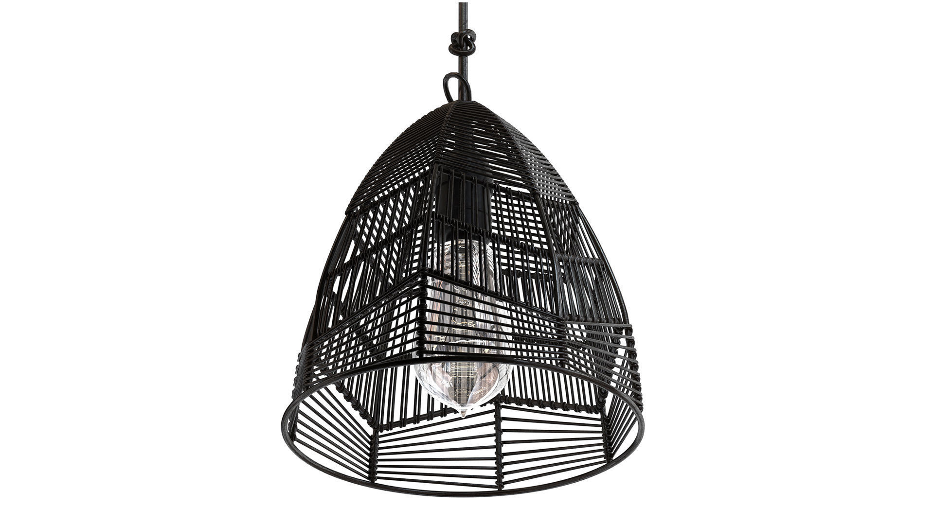 Bazar Bizar Wicker Bala Pendant Black S 3D model_3