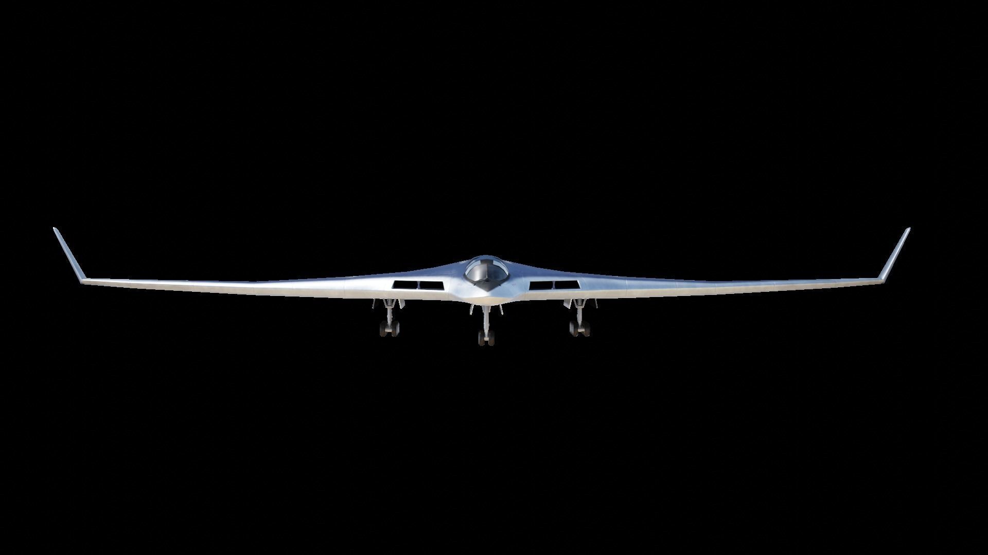Tupolev PAK DA- Concept Russian Bomber Low-poly 3D model_11