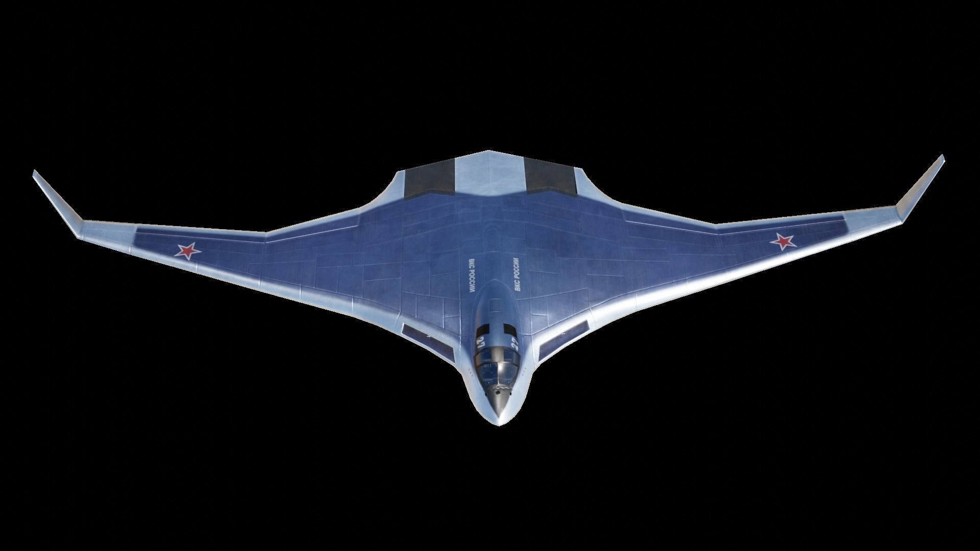 Tupolev PAK DA- Concept Russian Bomber Low-poly 3D model_2