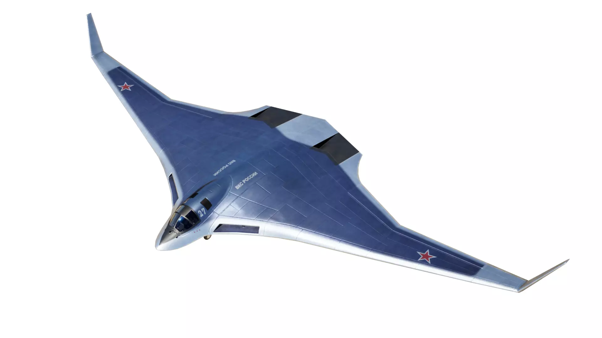 Tupolev PAK DA- Concept Russian Bomber Low-poly 3D model_0