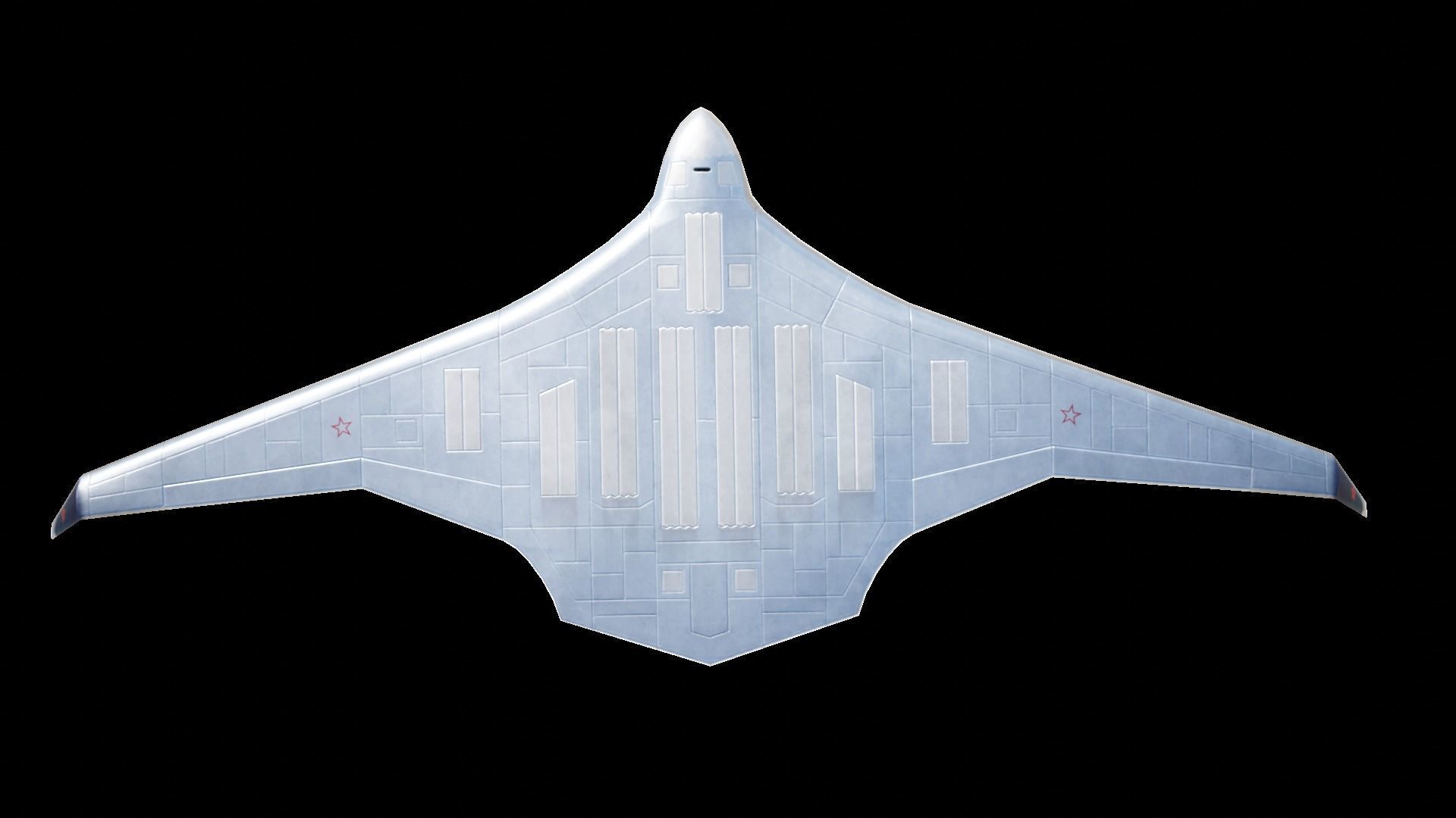 Tupolev PAK DA- Concept Russian Bomber Low-poly 3D model_13