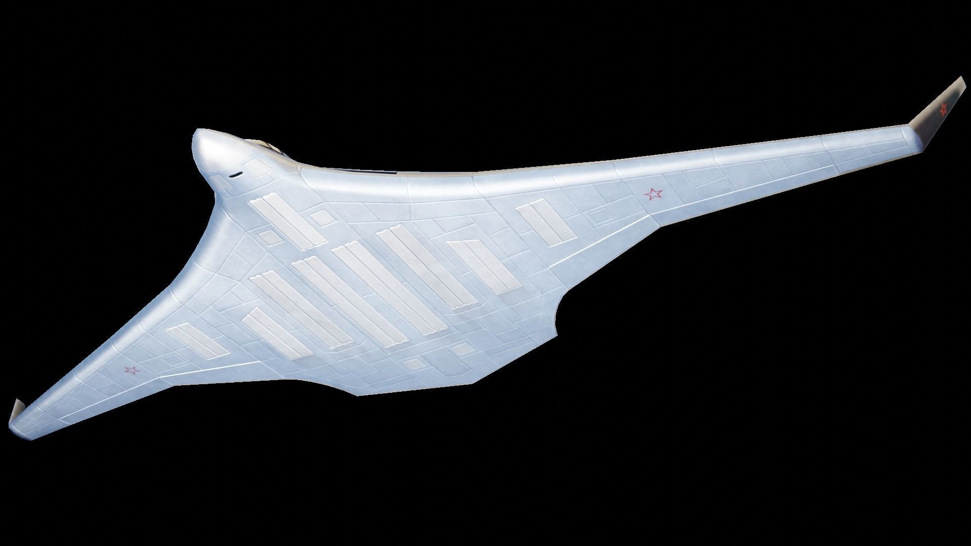 Tupolev PAK DA- Concept Russian Bomber Low-poly 3D model_6