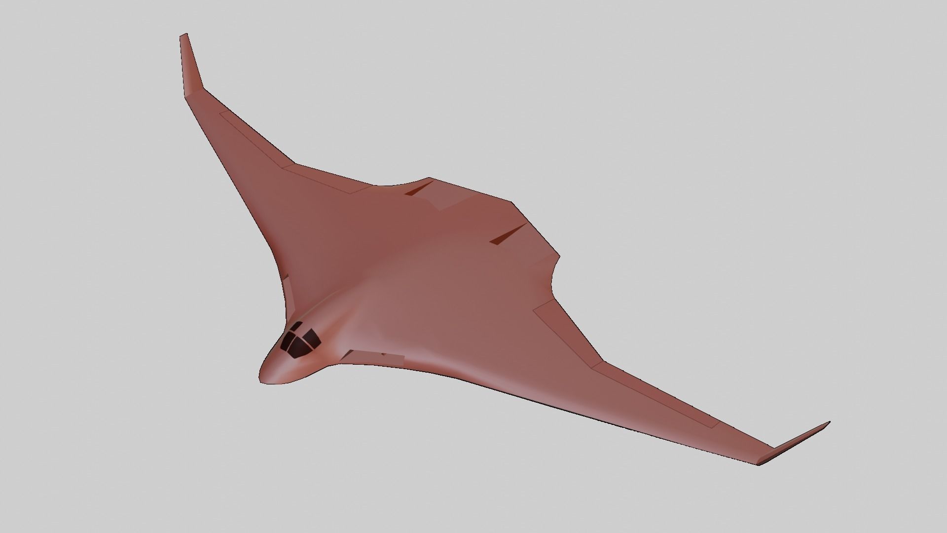 Tupolev PAK DA- Concept Russian Bomber Low-poly 3D model_15