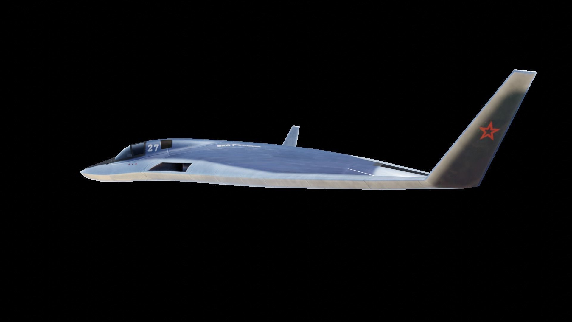 Tupolev PAK DA- Concept Russian Bomber Low-poly 3D model_10