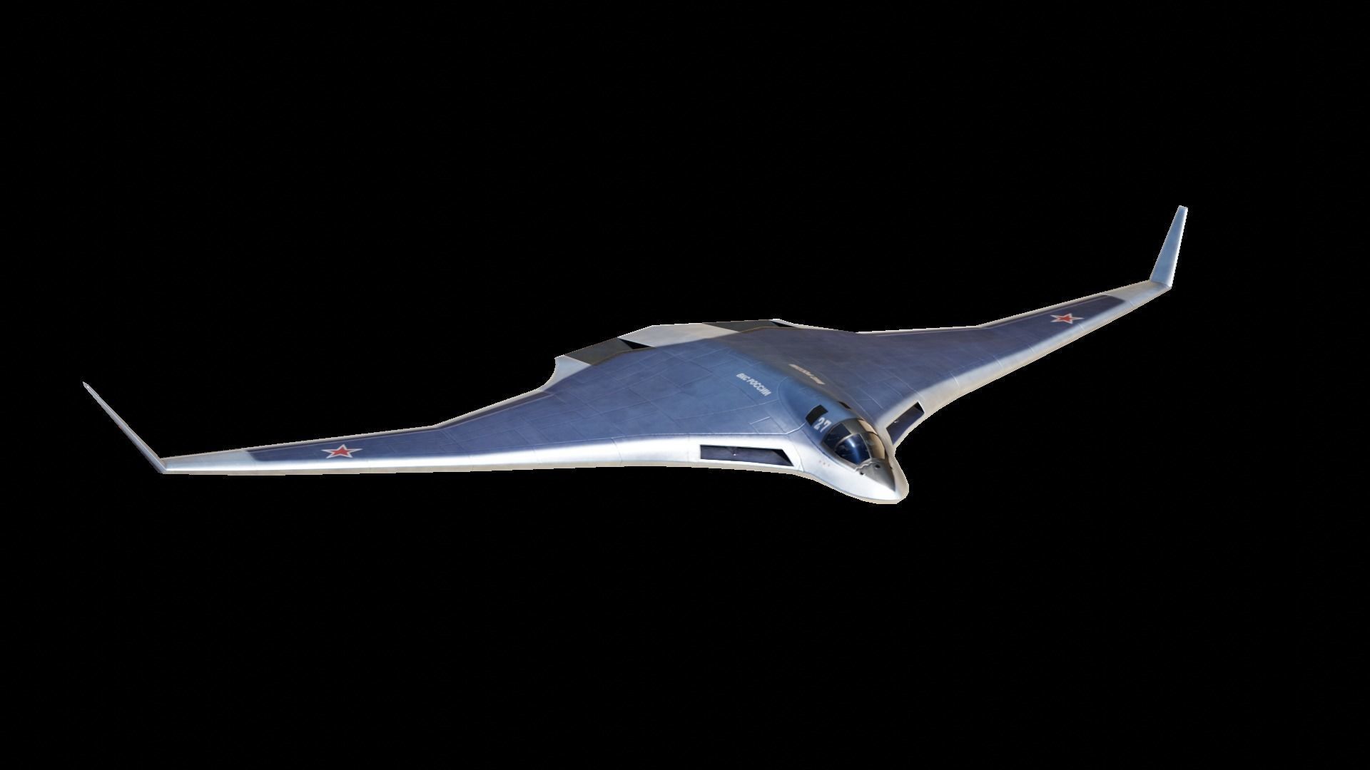 Tupolev PAK DA- Concept Russian Bomber Low-poly 3D model_4