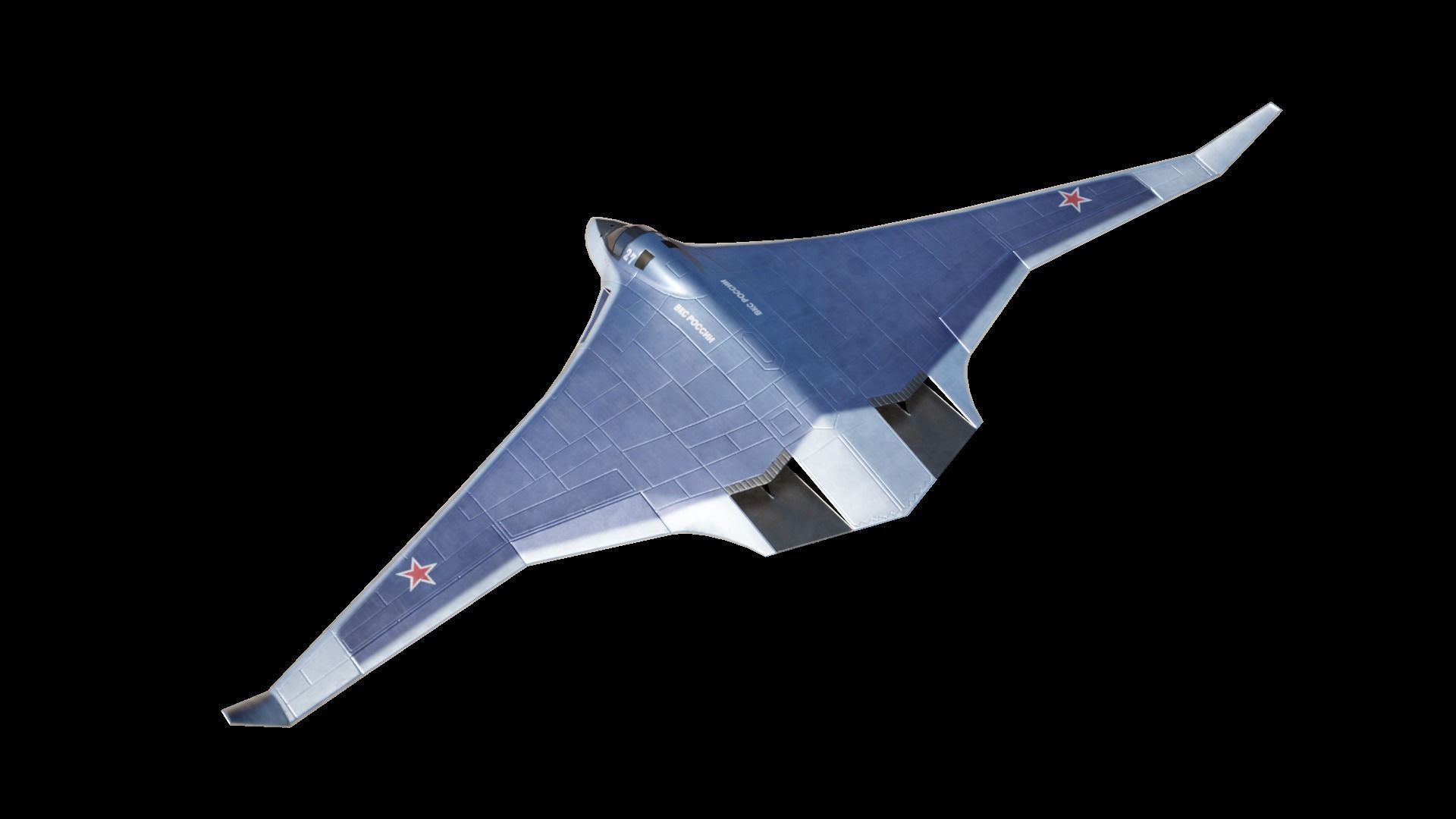 Tupolev PAK DA- Concept Russian Bomber Low-poly 3D model_3