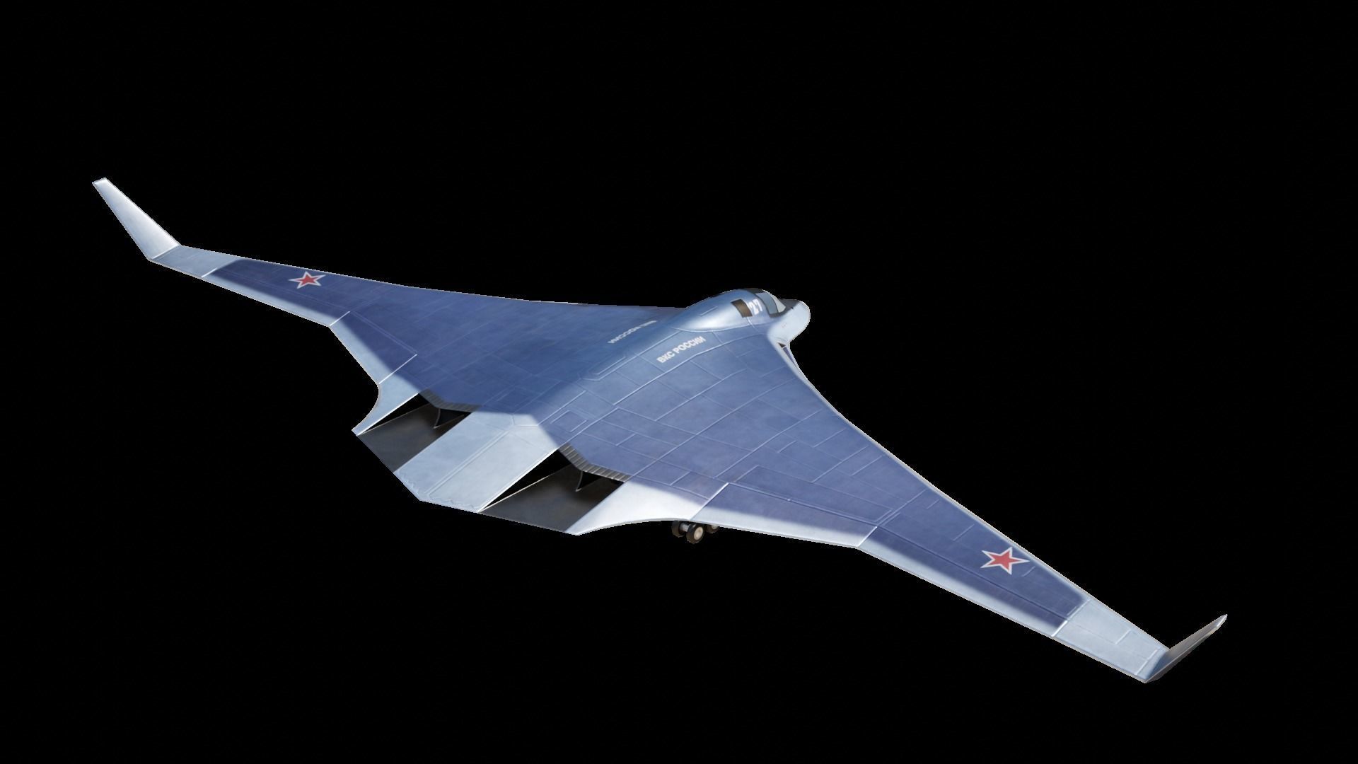 Tupolev PAK DA- Concept Russian Bomber Low-poly 3D model_1
