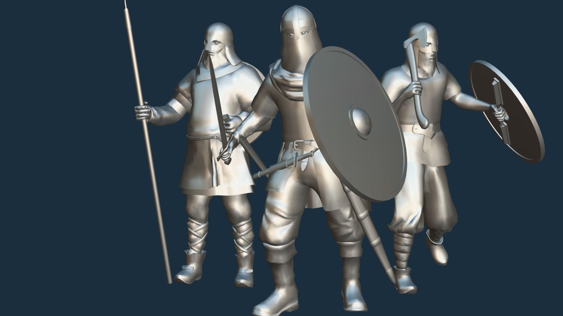 Vikings Low-poly 3D model_16