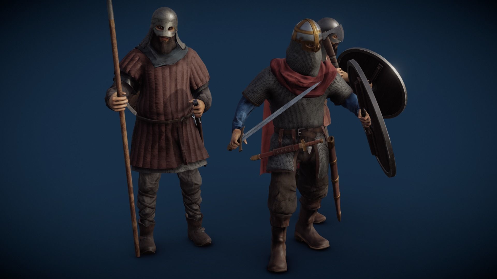 Vikings Low-poly 3D model_8