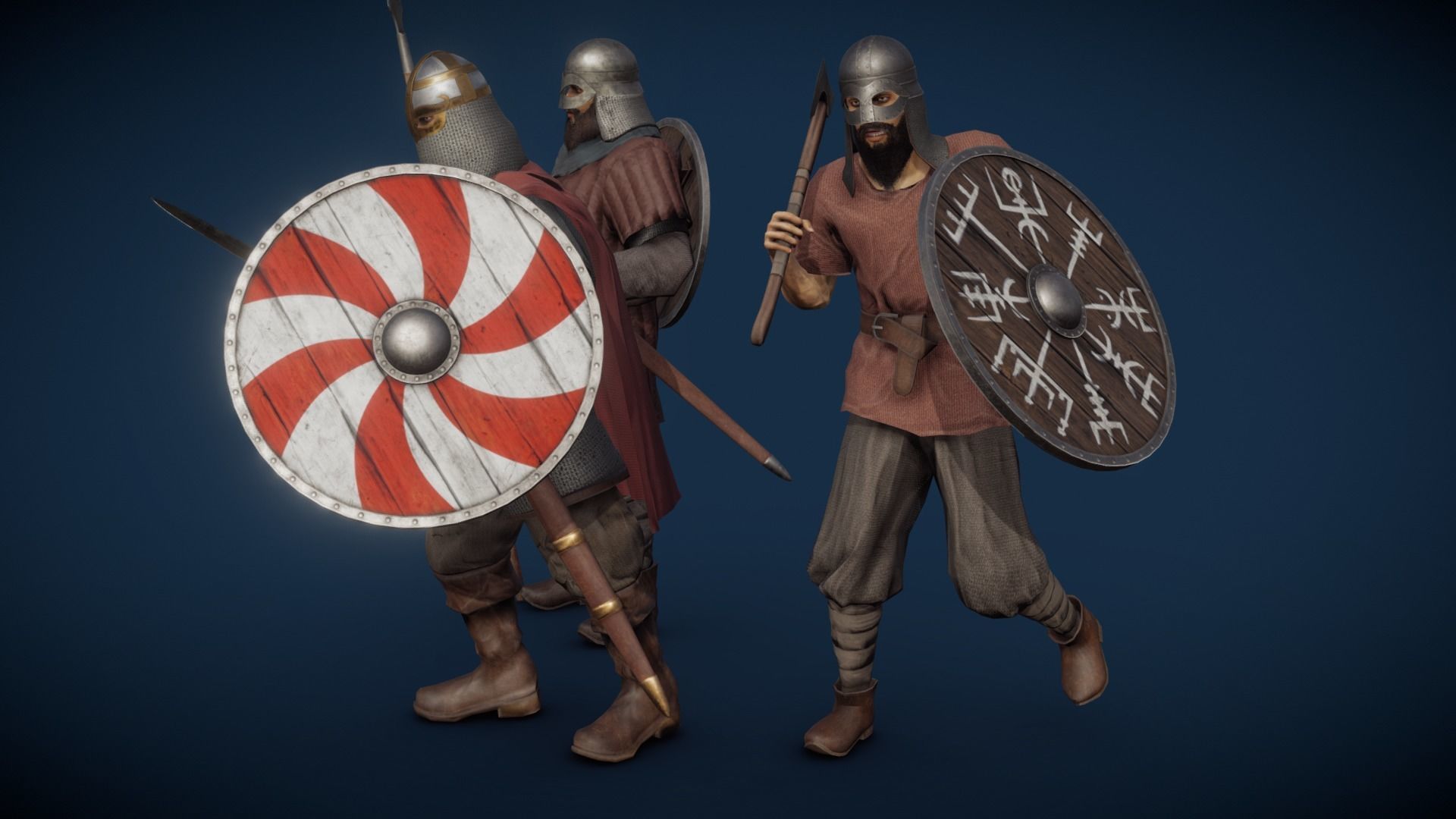 Vikings Low-poly 3D model_9