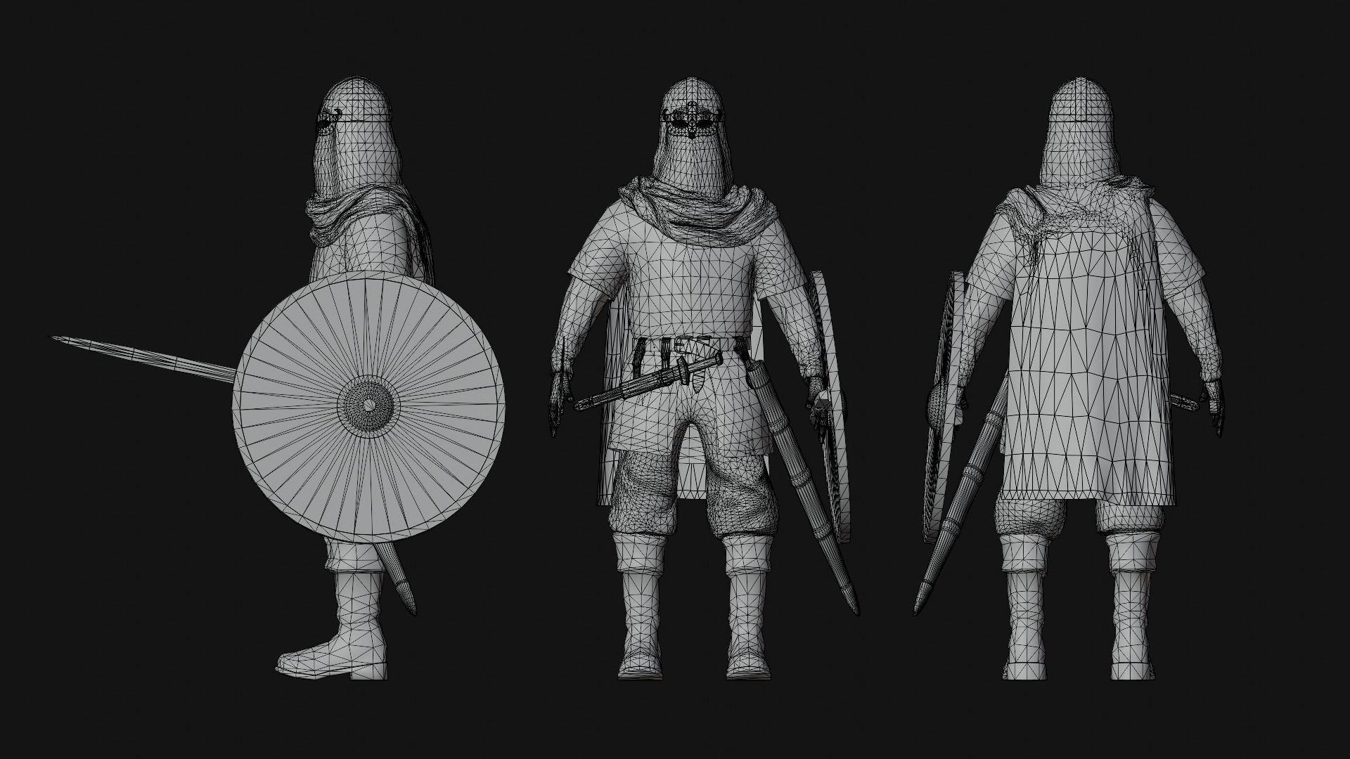 Vikings Low-poly 3D model_4