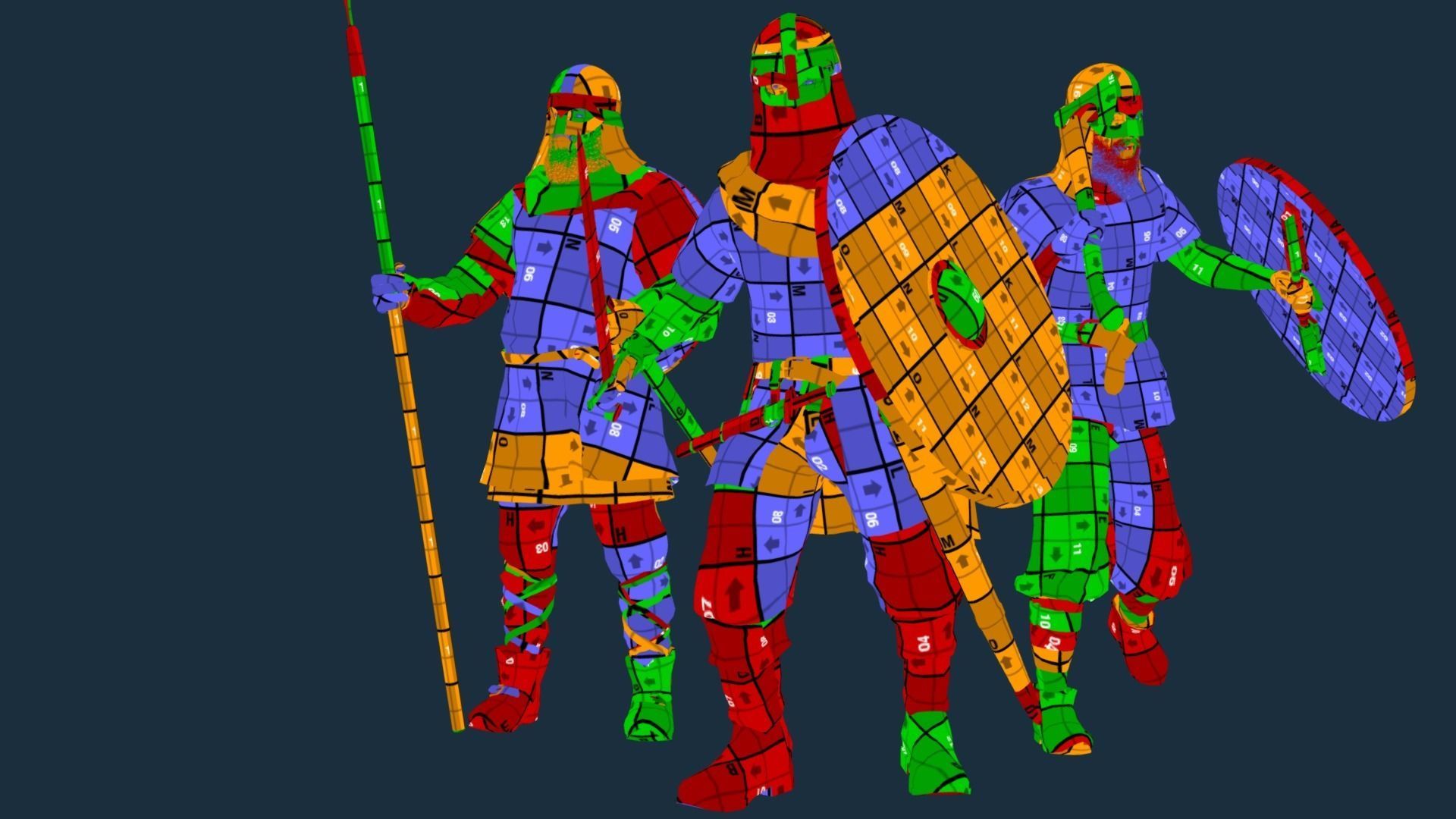 Vikings Low-poly 3D model_13