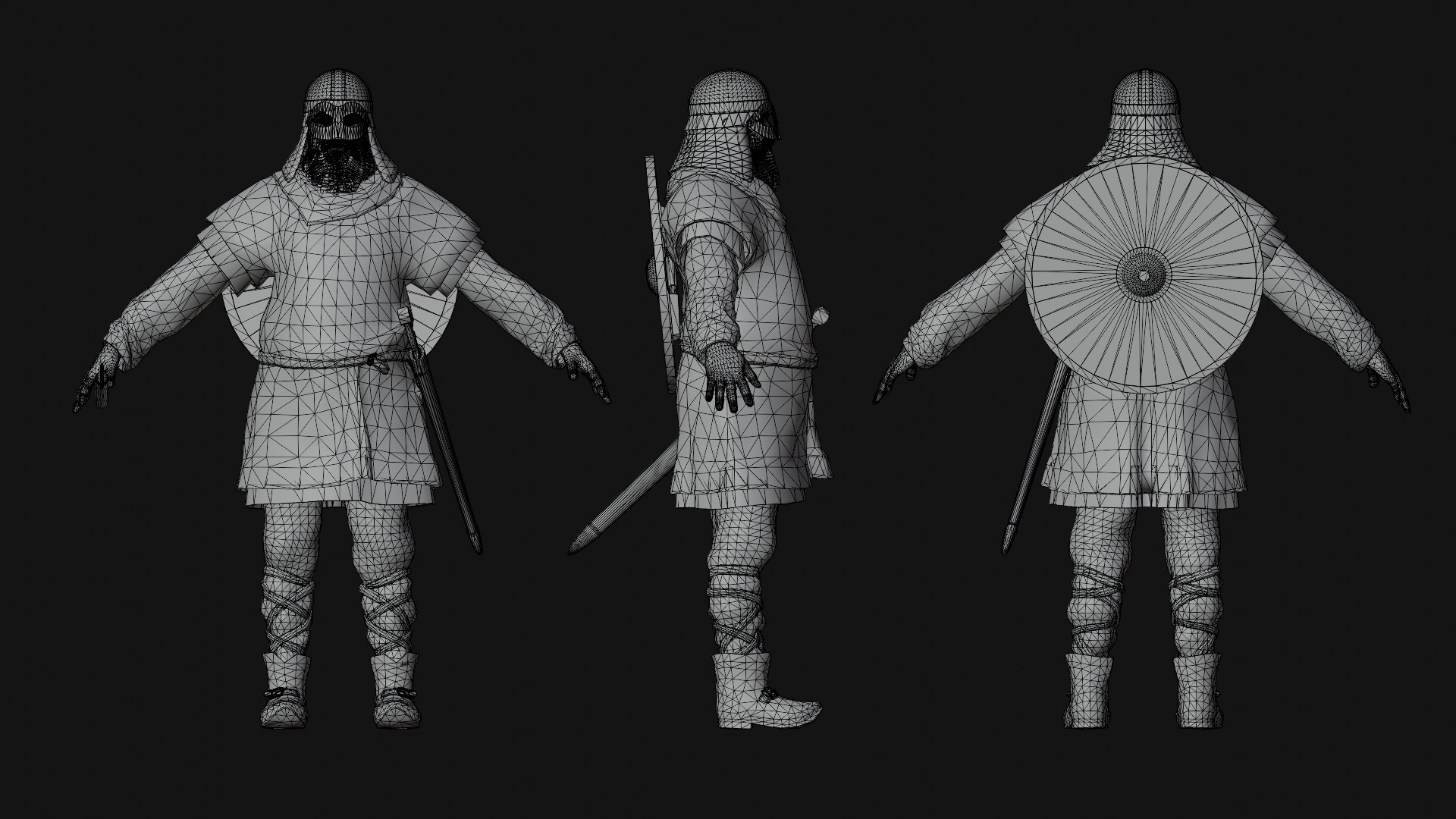 Vikings Low-poly 3D model_5