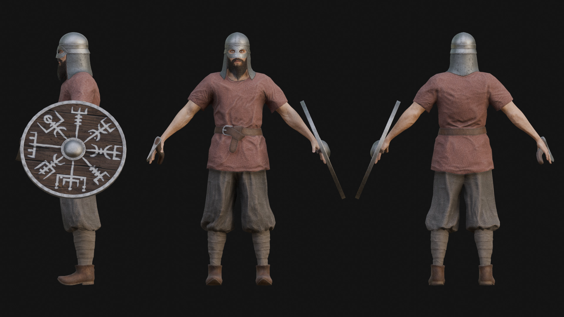 Vikings Low-poly 3D model_3