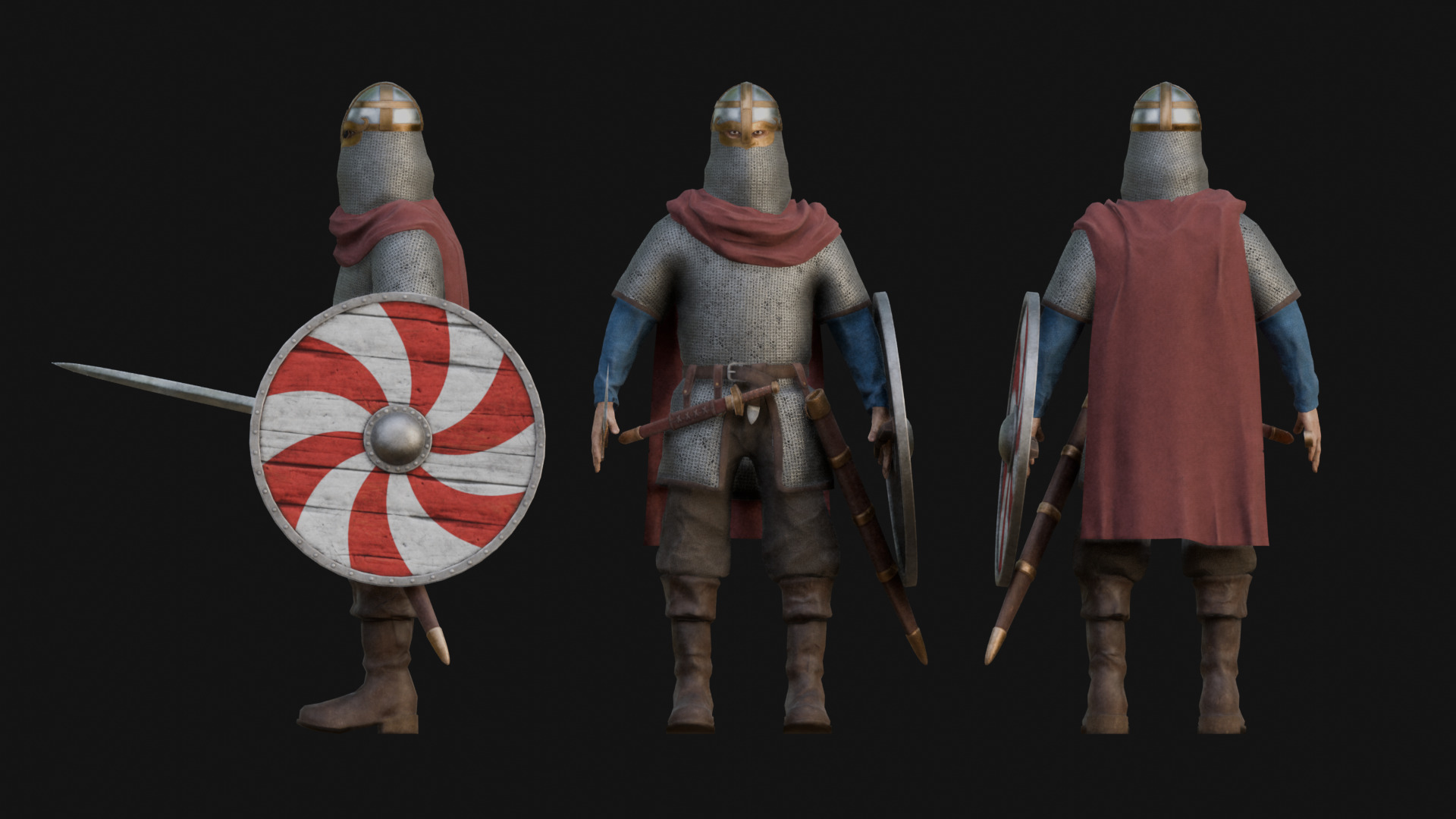 Vikings Low-poly 3D model_1